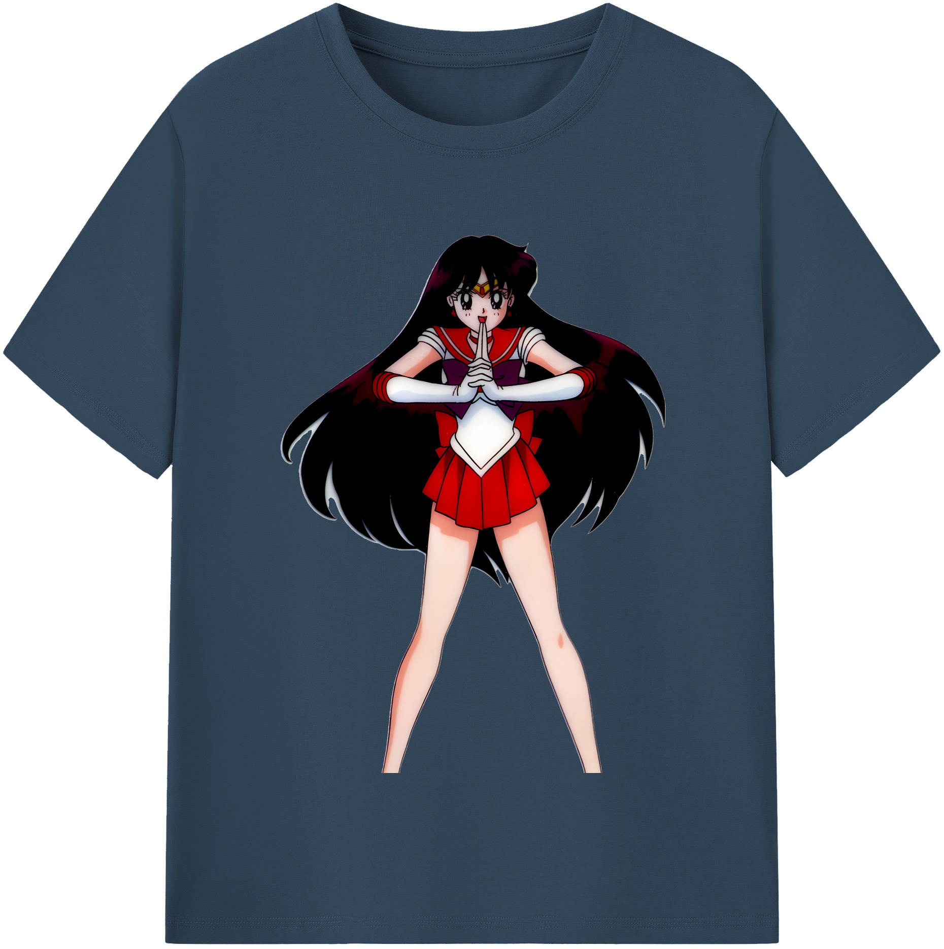 （画像用） 美少女戦士セーラームーン 火野レイ ひの レイ Sailor Moon Hino Rei （セーラーマーズ,Sailor Mars） 綿100％半袖Tシャツ（フロントプリント）