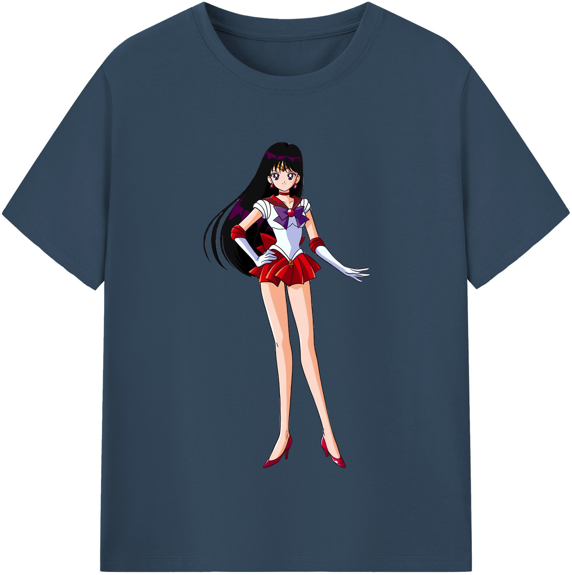 （画像用） 美少女戦士セーラームーン 火野レイ ひの レイ Sailor Moon Hino Rei （セーラーマーズ,Sailor Mars） 綿100％半袖Tシャツ（フロントプリント）
