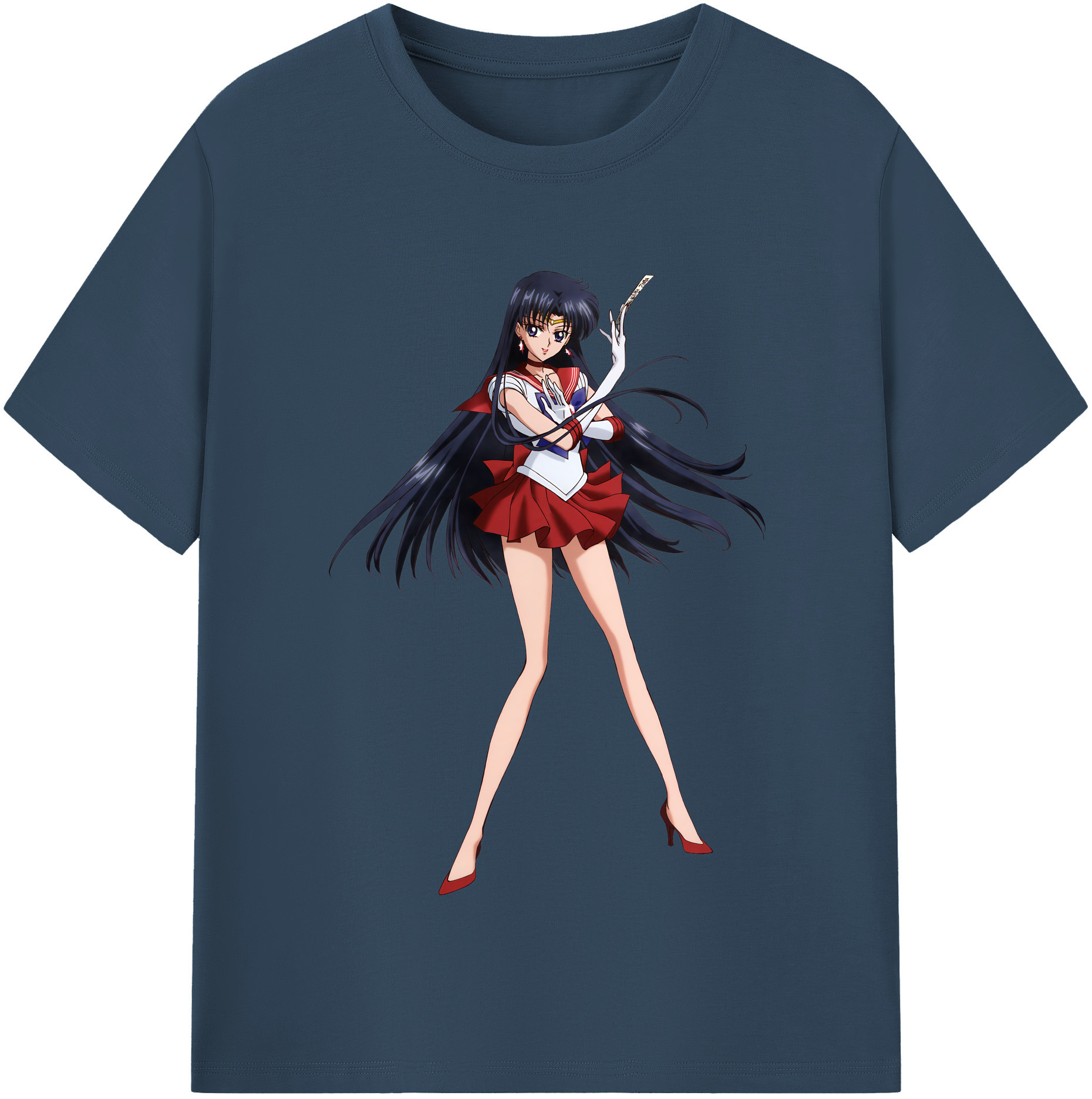（画像用） 美少女戦士セーラームーン 火野レイ ひの レイ Sailor Moon Hino Rei （セーラーマーズ,Sailor Mars） 綿100％半袖Tシャツ（フロントプリント）