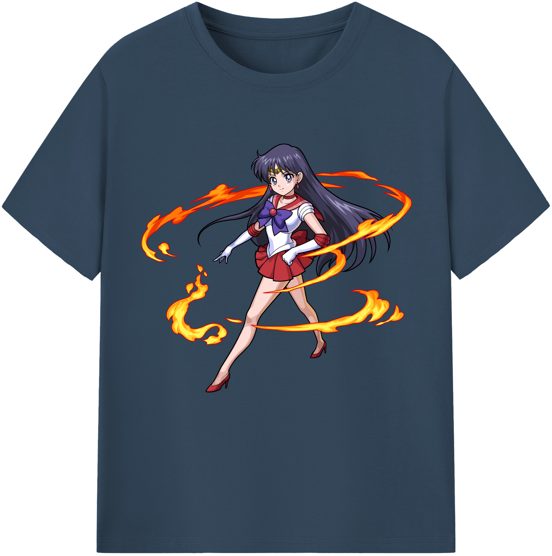 （画像用） 美少女戦士セーラームーン 火野レイ ひの レイ Sailor Moon Hino Rei （セーラーマーズ,Sailor Mars） 綿100％半袖Tシャツ（フロントプリント）