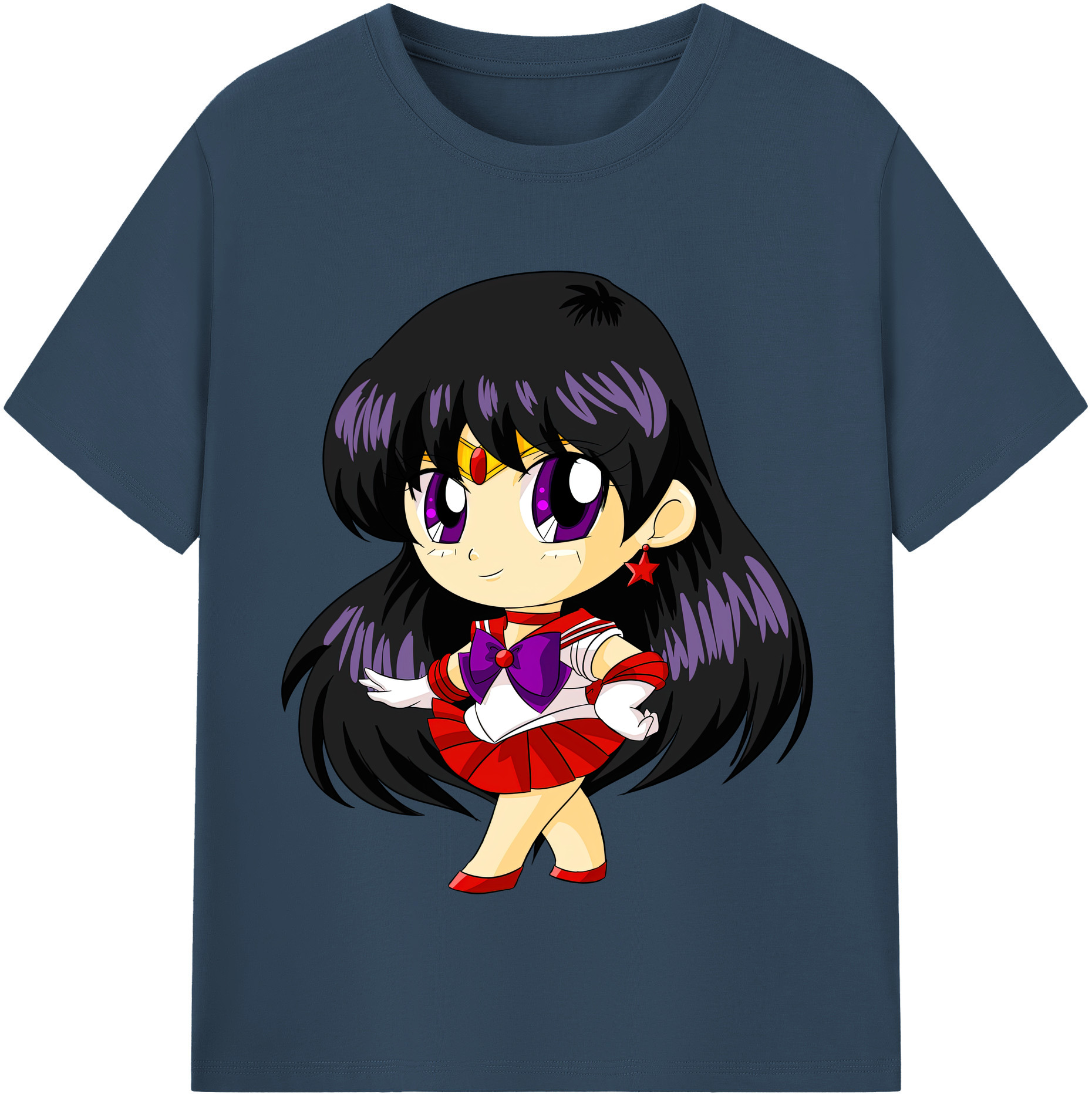 （画像用） 美少女戦士セーラームーン 火野レイ ひの レイ Sailor Moon Hino Rei （セーラーマーズ,Sailor Mars） 綿100％半袖Tシャツ（フロントプリント）