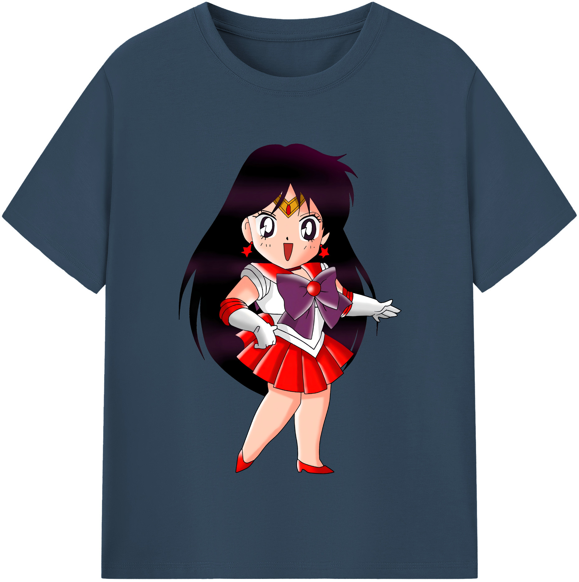 （画像用） 美少女戦士セーラームーン 火野レイ ひの レイ Sailor Moon Hino Rei （セーラーマーズ,Sailor Mars） 綿100％半袖Tシャツ（フロントプリント）