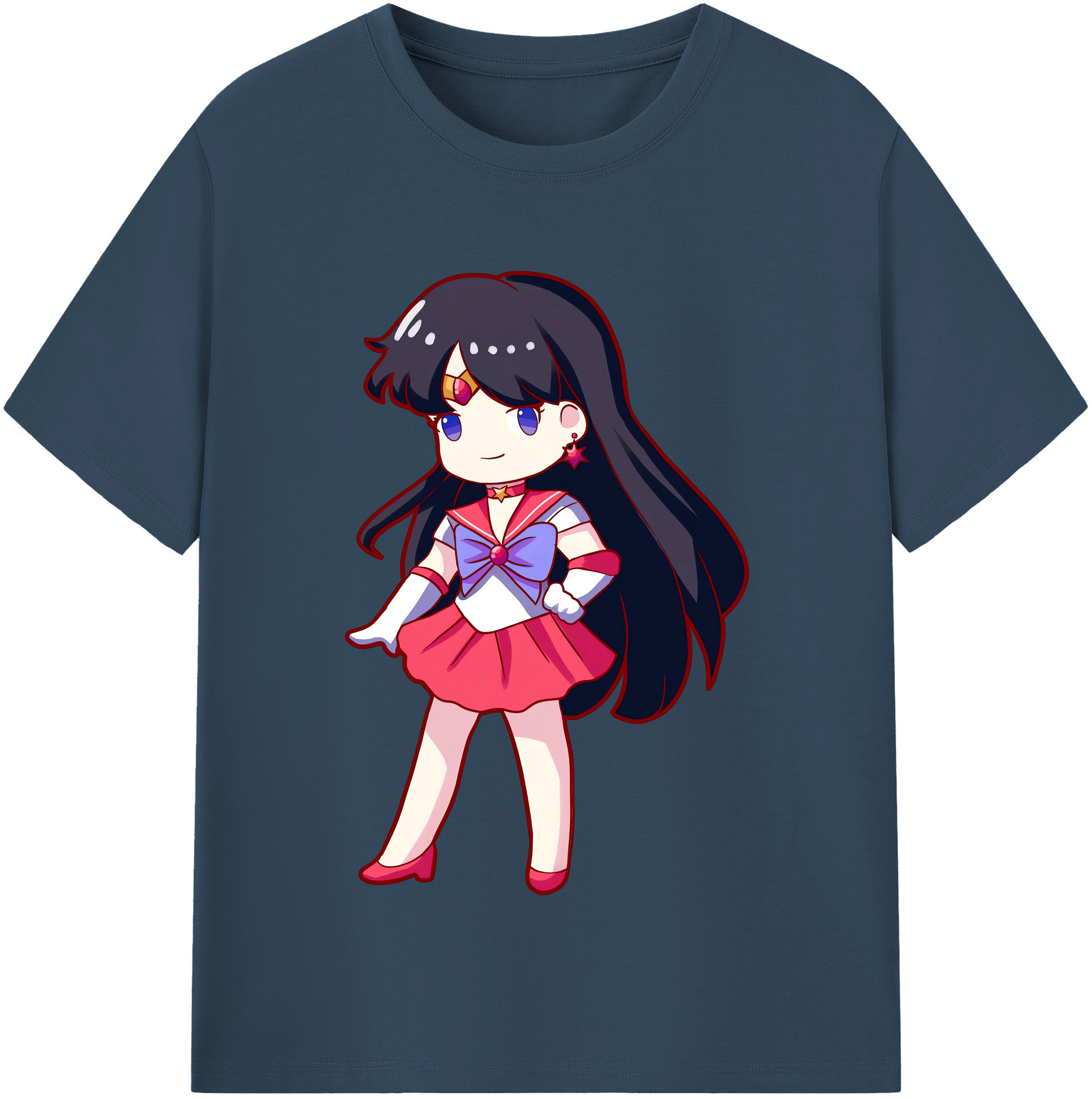 （画像用） 美少女戦士セーラームーン 火野レイ ひの レイ Sailor Moon Hino Rei （セーラーマーズ,Sailor Mars） 綿100％半袖Tシャツ（フロントプリント）
