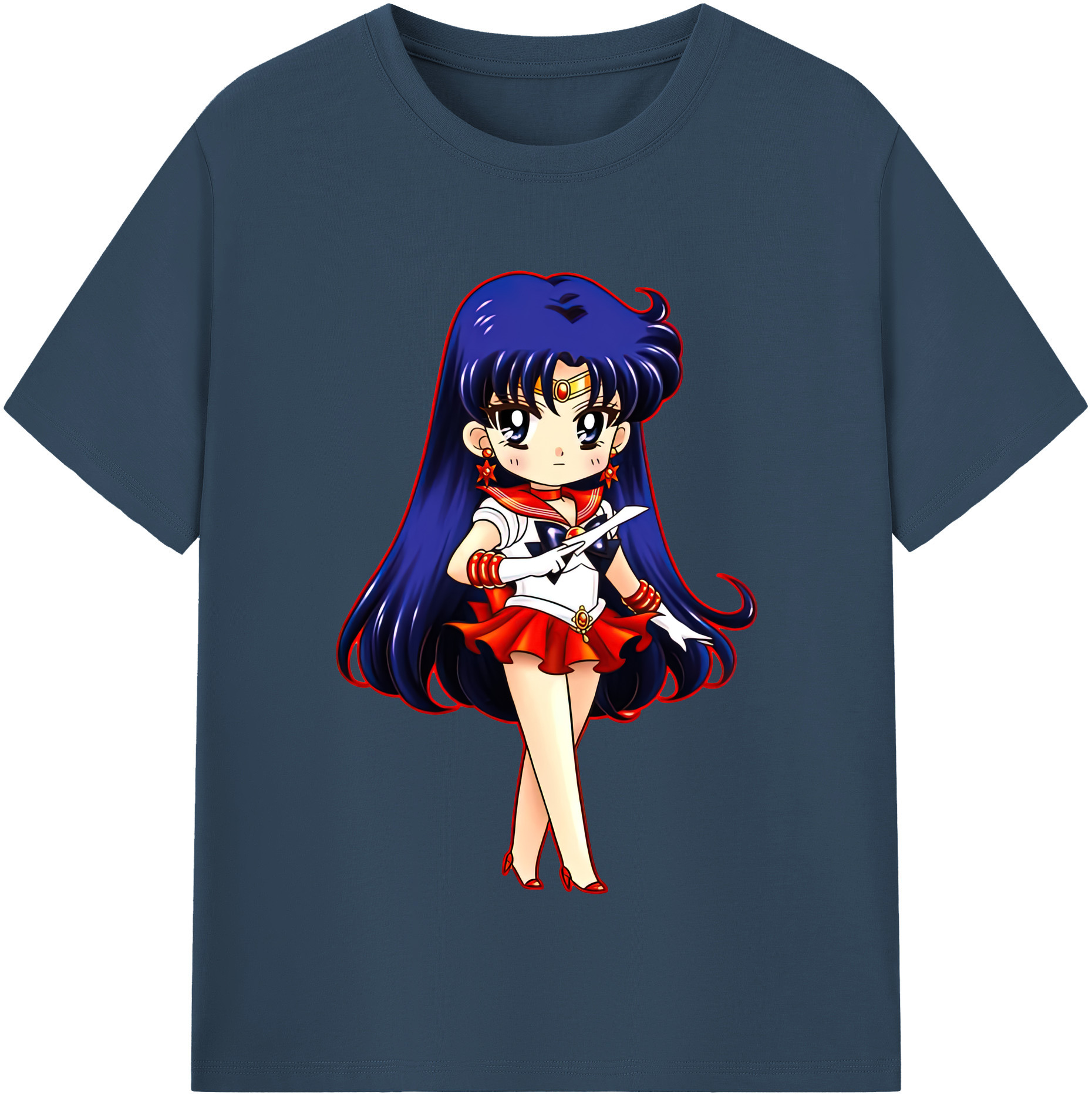 （画像用） 美少女戦士セーラームーン 火野レイ ひの レイ Sailor Moon Hino Rei （セーラーマーズ,Sailor Mars） 綿100％半袖Tシャツ（フロントプリント）