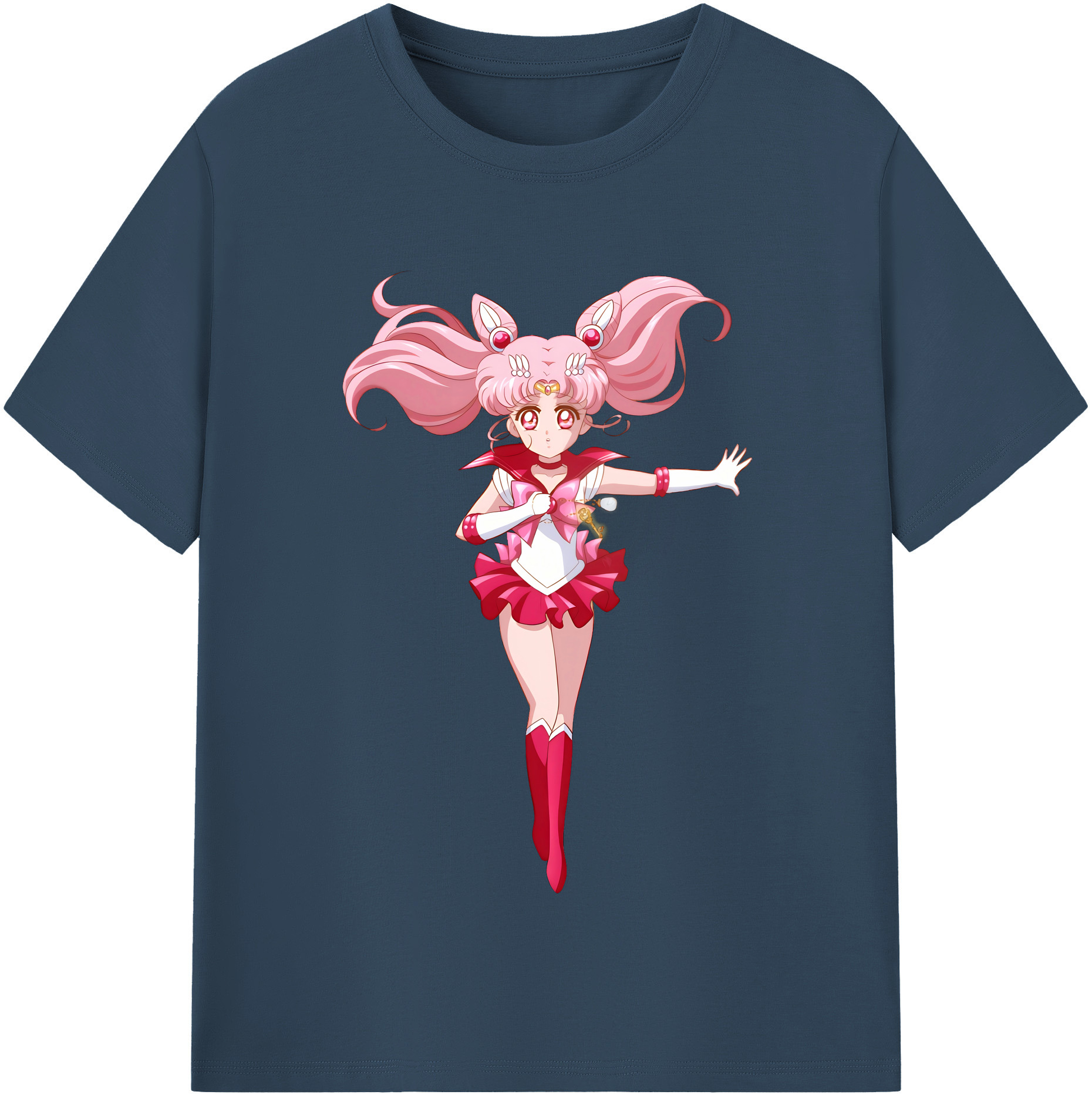 （画像用） 美少女戦士セーラームーン ちびうさ Sailor Moon Chibiusa Tsukino Usagi Small Lady Serenity 綿100％半袖Tシャツ（フロントプリント）