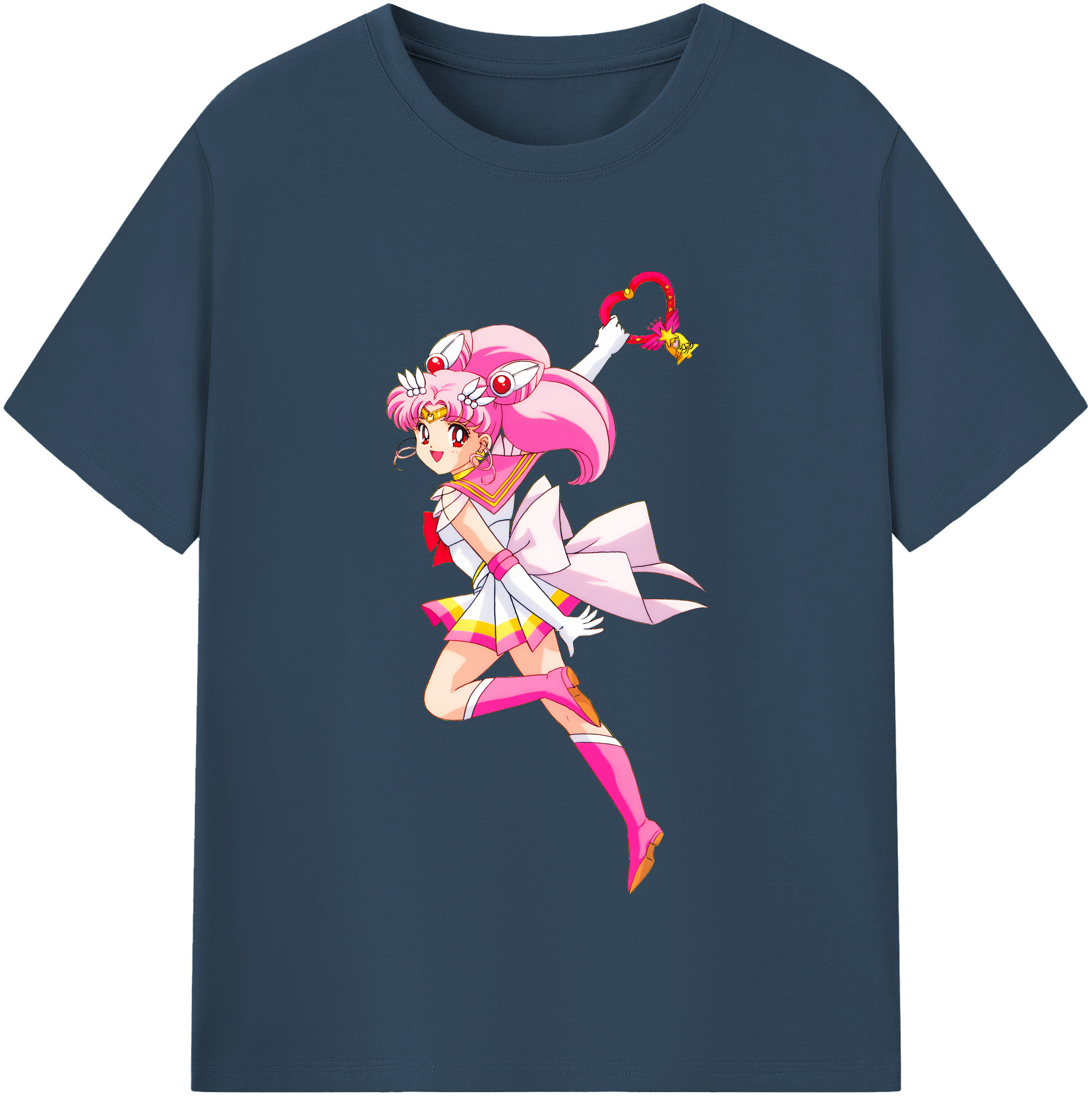 （画像用） 美少女戦士セーラームーン ちびうさ Sailor Moon Chibiusa Tsukino Usagi Small Lady Serenity 綿100％半袖Tシャツ（フロントプリント）