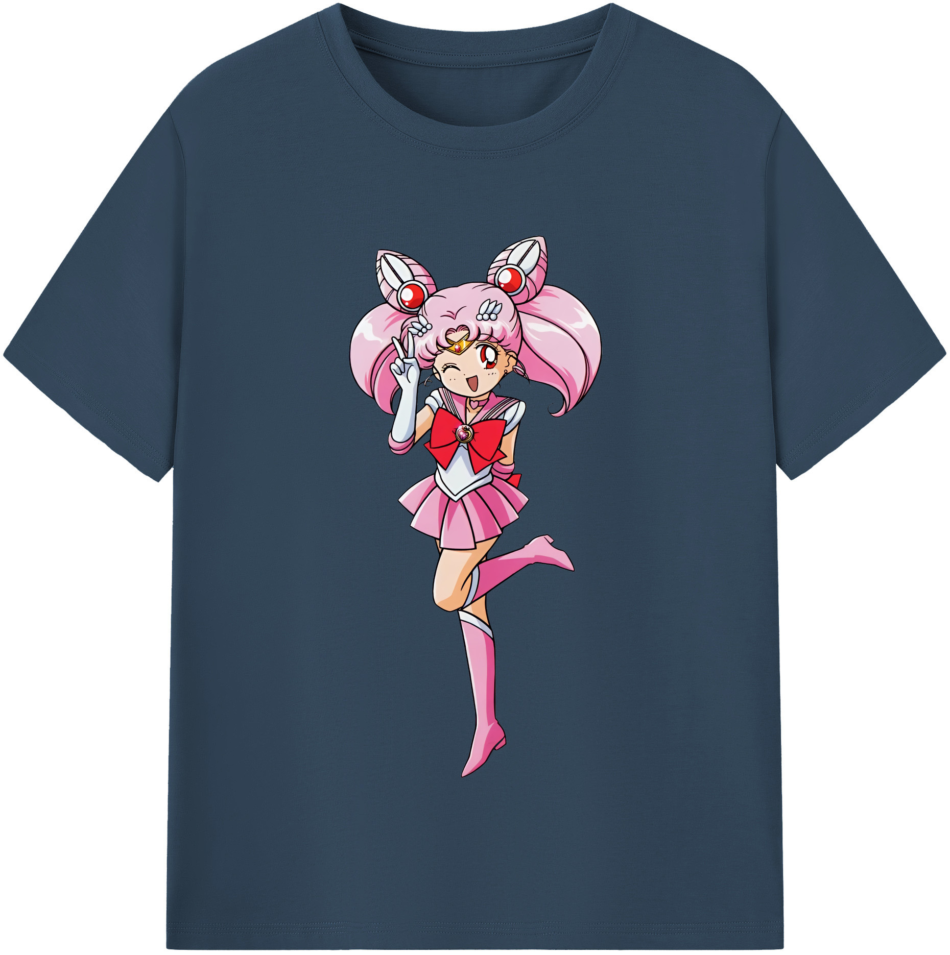 （画像用） 美少女戦士セーラームーン ちびうさ Sailor Moon Chibiusa Tsukino Usagi Small Lady Serenity 綿100％半袖Tシャツ（フロントプリント）