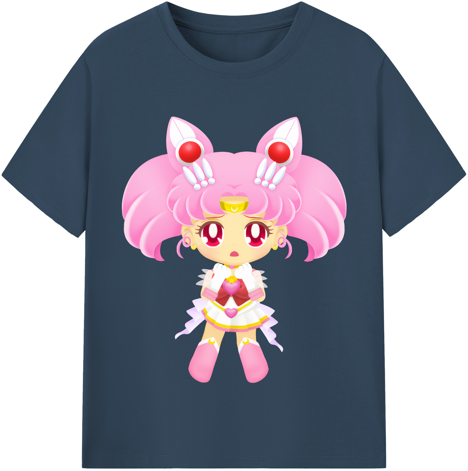 （画像用） 美少女戦士セーラームーン ちびうさ Sailor Moon Chibiusa Tsukino Usagi Small Lady Serenity 綿100％半袖Tシャツ（フロントプリント）