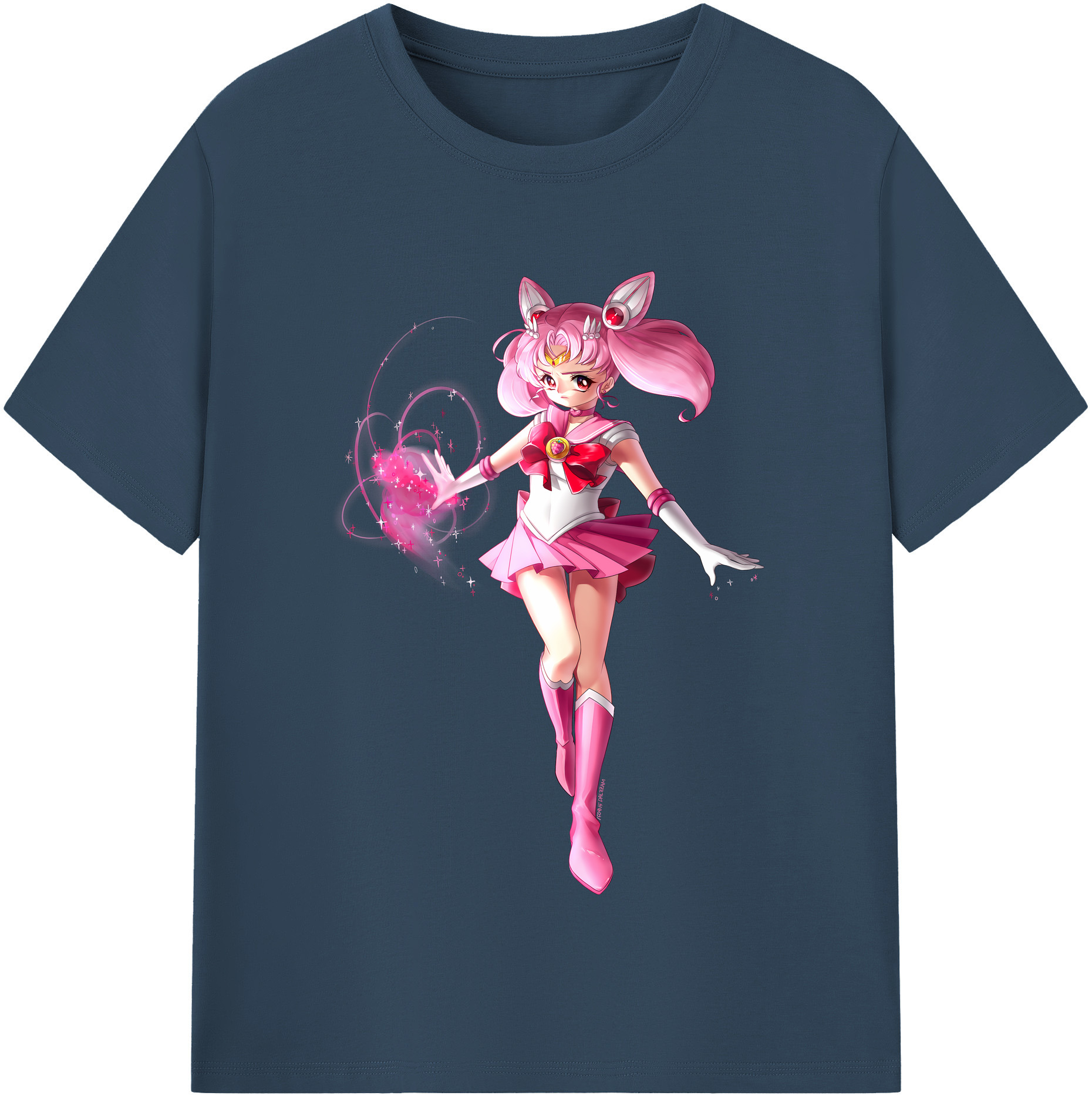 （画像用） 美少女戦士セーラームーン ちびうさ Sailor Moon Chibiusa Tsukino Usagi Small Lady Serenity 綿100％半袖Tシャツ（フロントプリント）