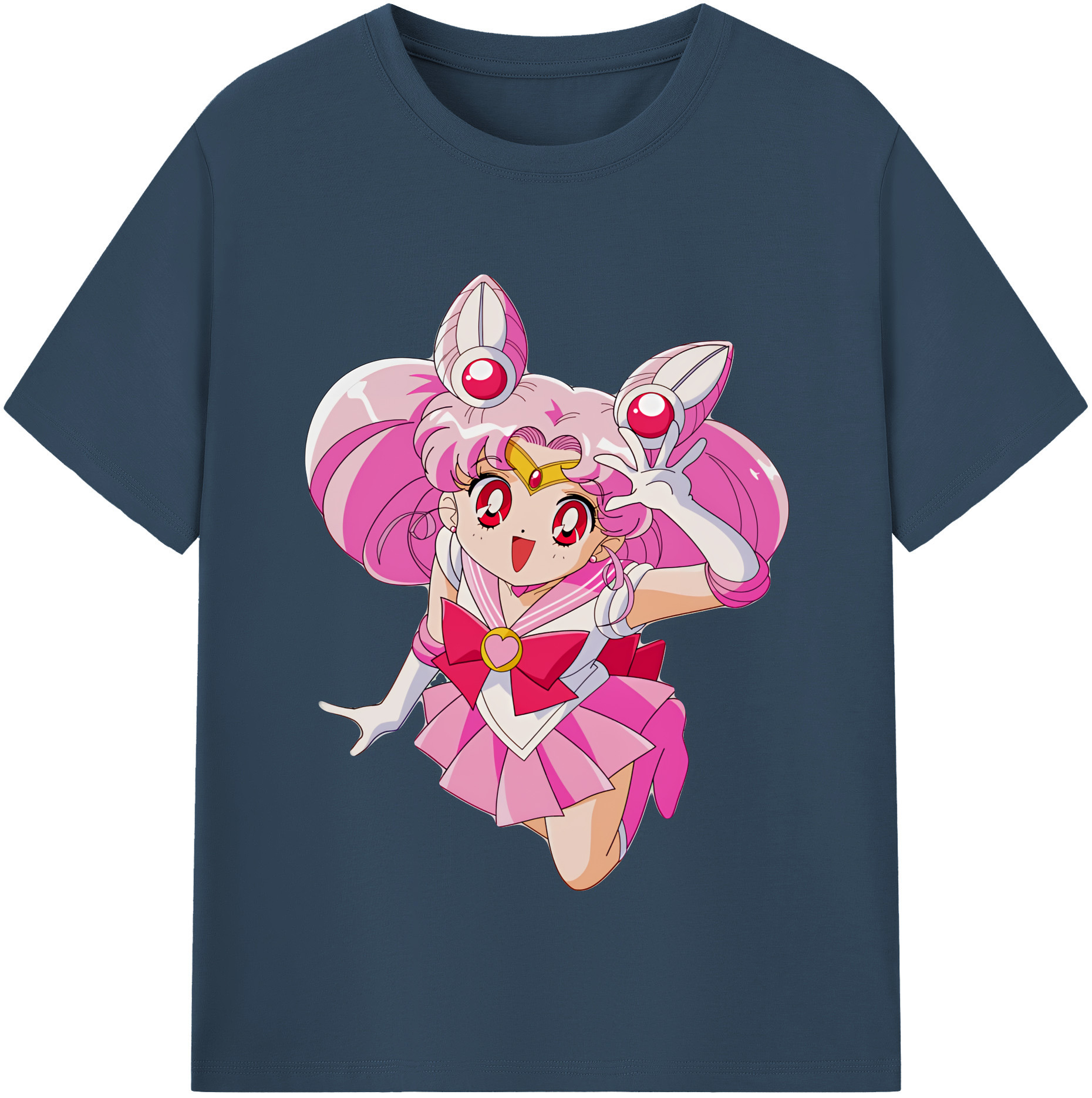 （画像用） 美少女戦士セーラームーン ちびうさ Sailor Moon Chibiusa Tsukino Usagi Small Lady Serenity 綿100％半袖Tシャツ（フロントプリント）