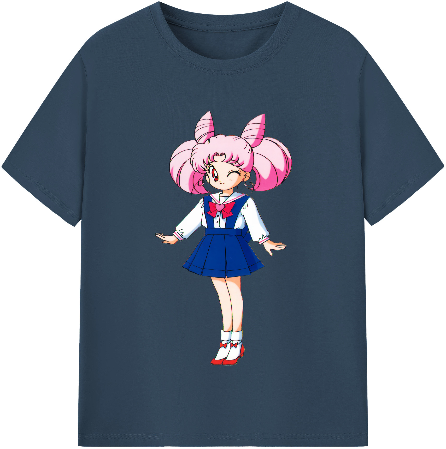 （画像用） 美少女戦士セーラームーン ちびうさ Sailor Moon Chibiusa Tsukino Usagi Small Lady Serenity 綿100％半袖Tシャツ（フロントプリント）