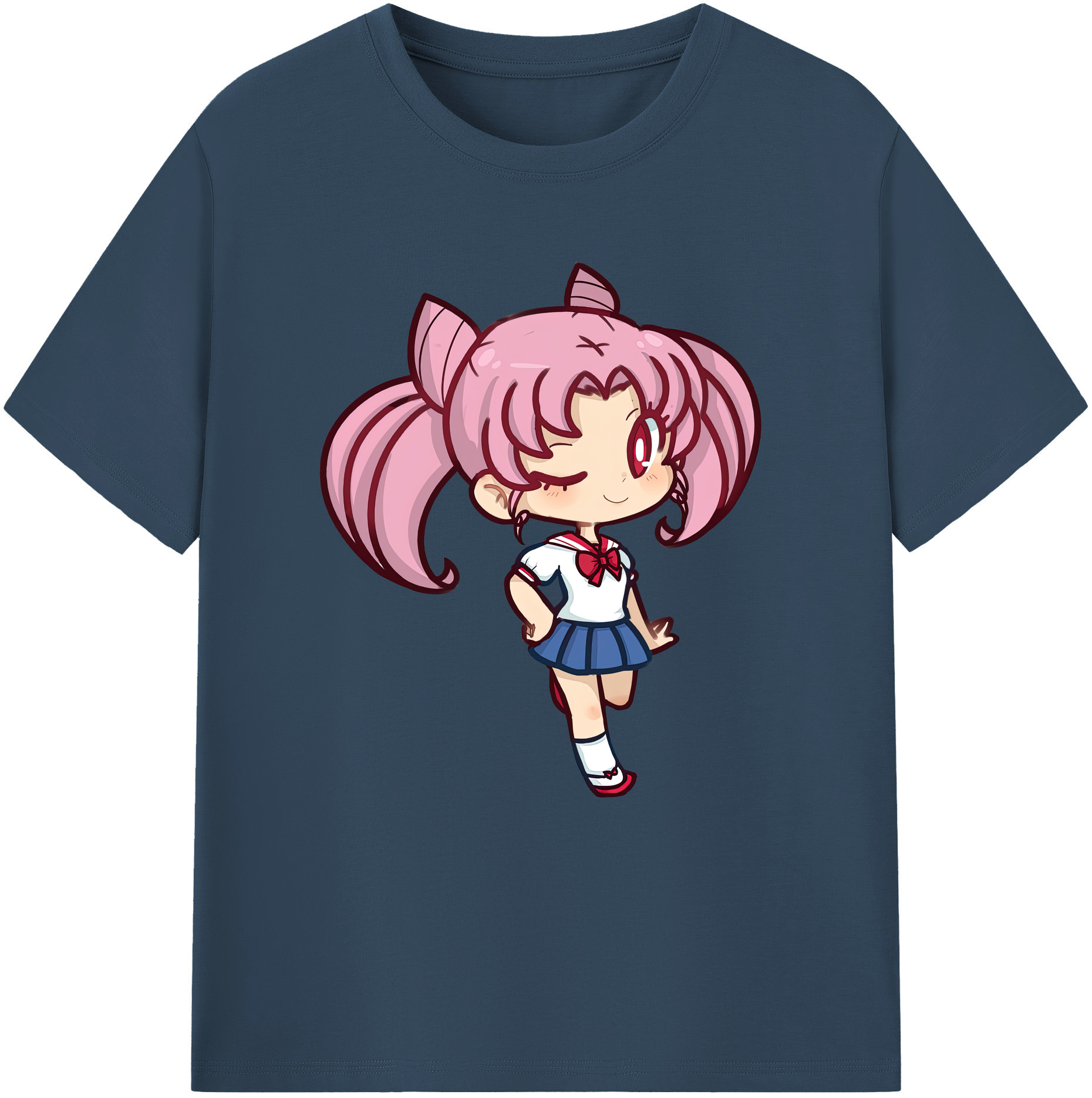 （画像用） 美少女戦士セーラームーン ちびうさ Sailor Moon Chibiusa Tsukino Usagi Small Lady Serenity 綿100％半袖Tシャツ（フロントプリント）