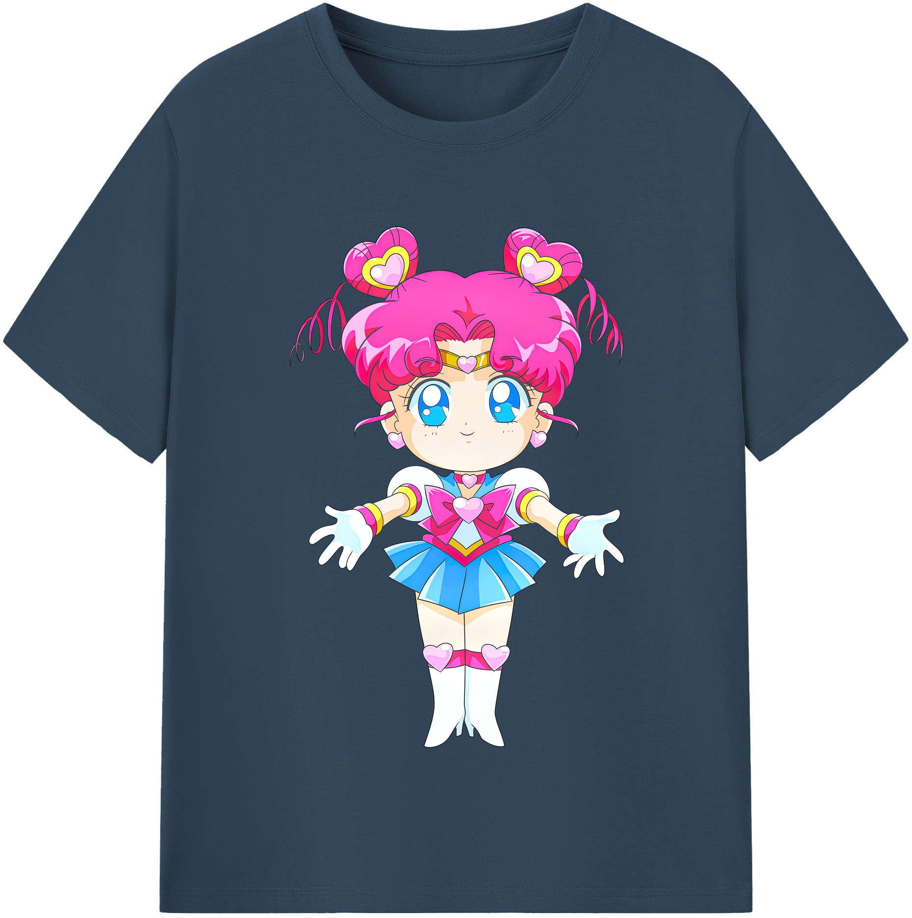 （画像用） 美少女戦士セーラームーン ちびうさ Sailor Moon Chibiusa Tsukino Usagi Small Lady Serenity 綿100％半袖Tシャツ（フロントプリント）
