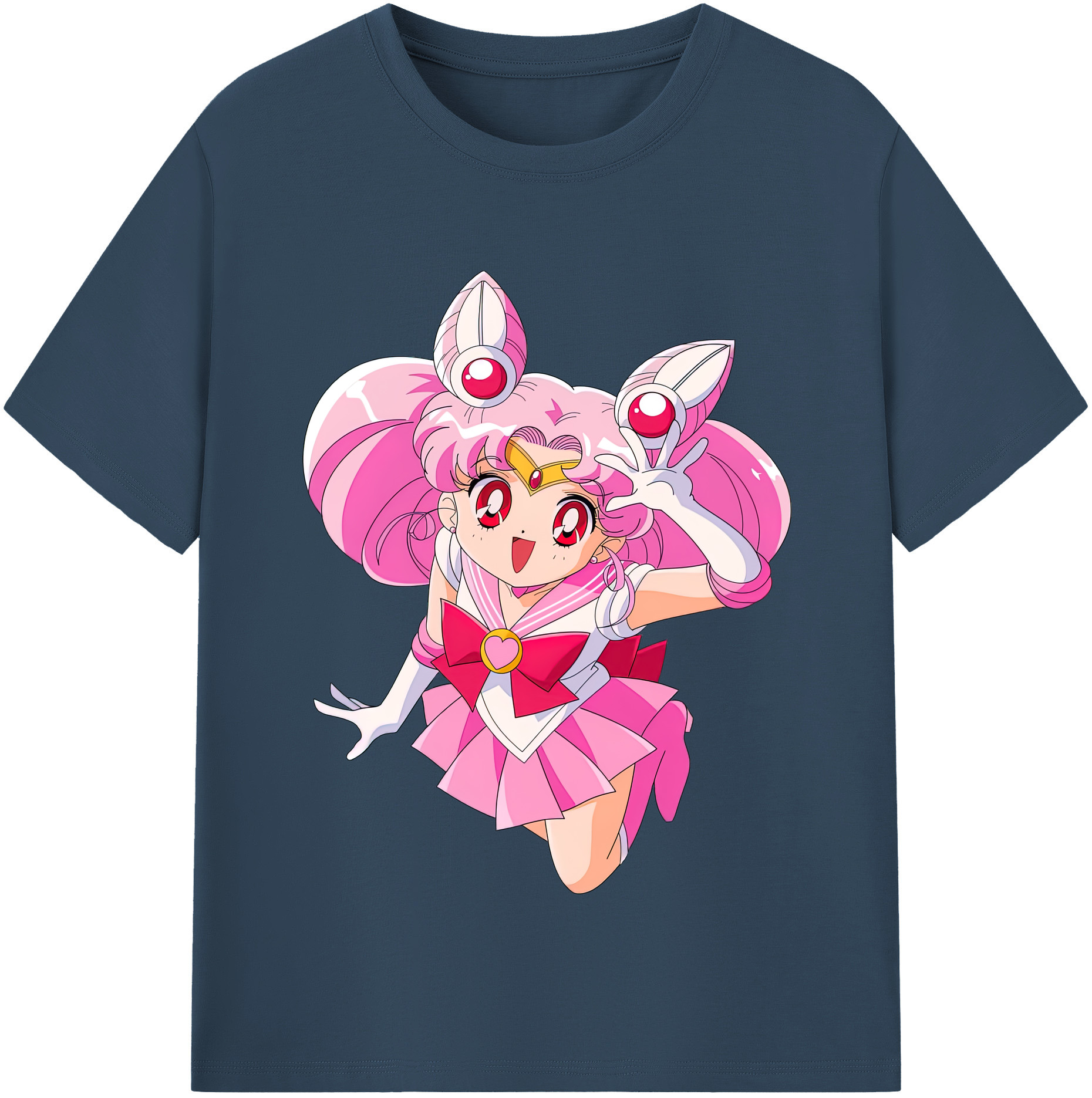 （画像用） 美少女戦士セーラームーン ちびうさ Sailor Moon Chibiusa Tsukino Usagi Small Lady Serenity 綿100％半袖Tシャツ（フロントプリント）