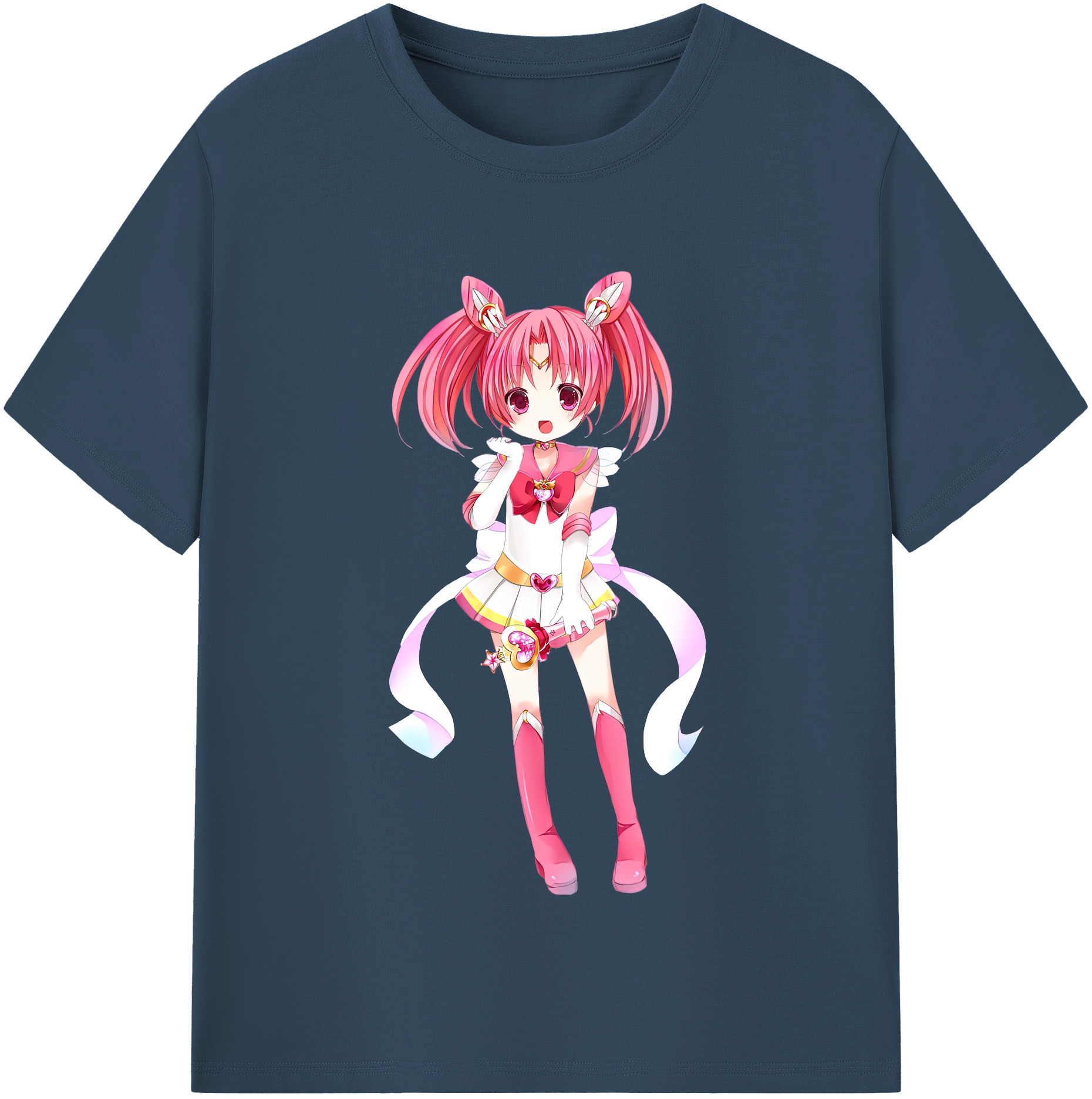 （画像用） 美少女戦士セーラームーン ちびうさ Sailor Moon Chibiusa Tsukino Usagi Small Lady Serenity 綿100％半袖Tシャツ（フロントプリント）