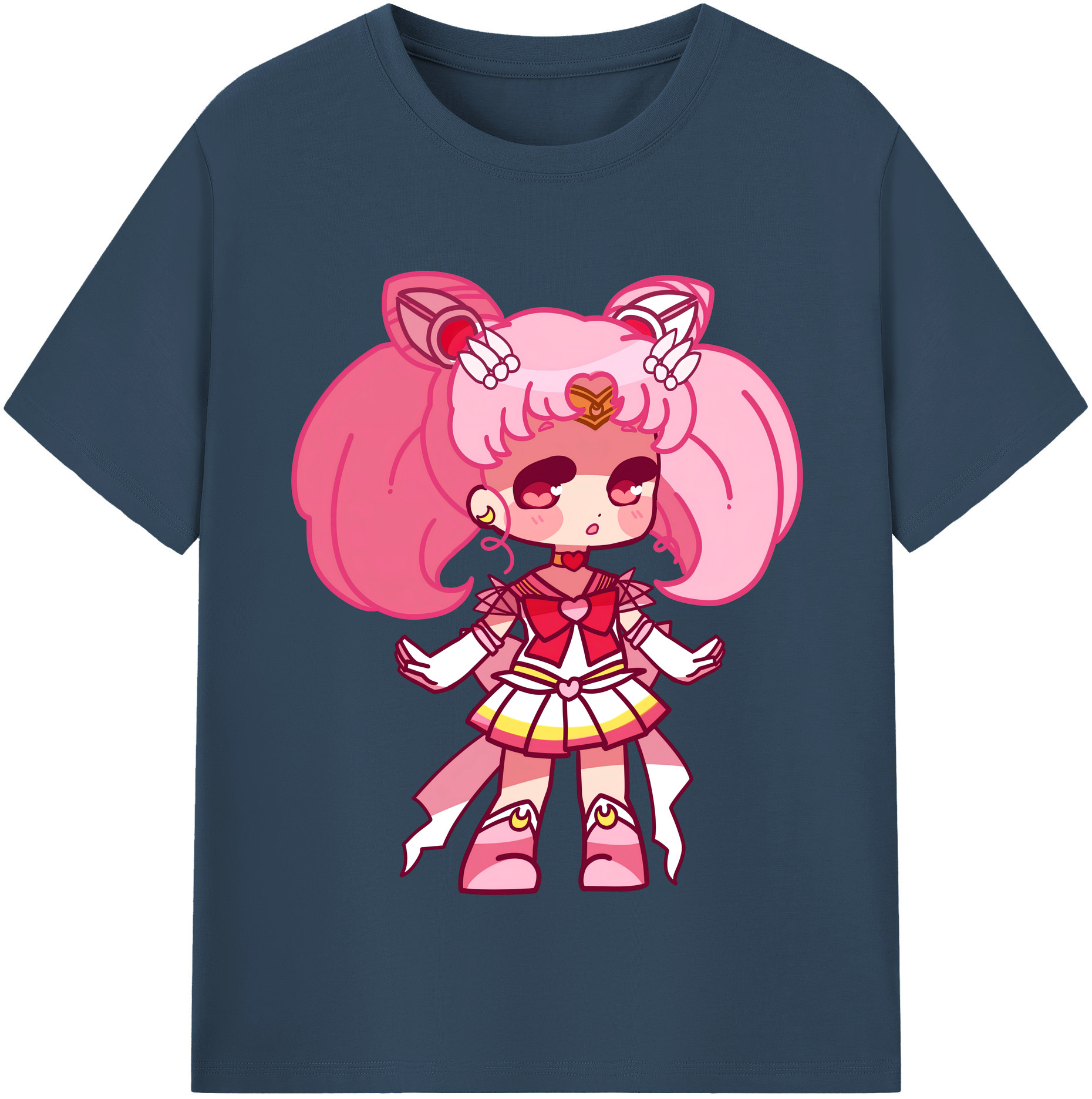 （画像用） 美少女戦士セーラームーン ちびうさ Sailor Moon Chibiusa Tsukino Usagi Small Lady Serenity 綿100％半袖Tシャツ（フロントプリント）