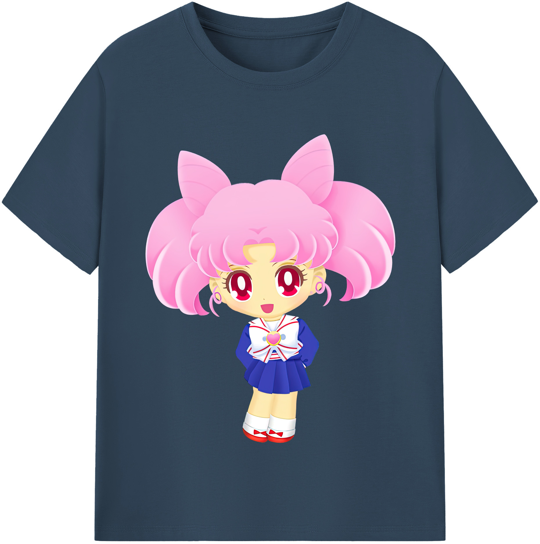 （画像用） 美少女戦士セーラームーン ちびうさ Sailor Moon Chibiusa Tsukino Usagi Small Lady Serenity 綿100％半袖Tシャツ（フロントプリント）