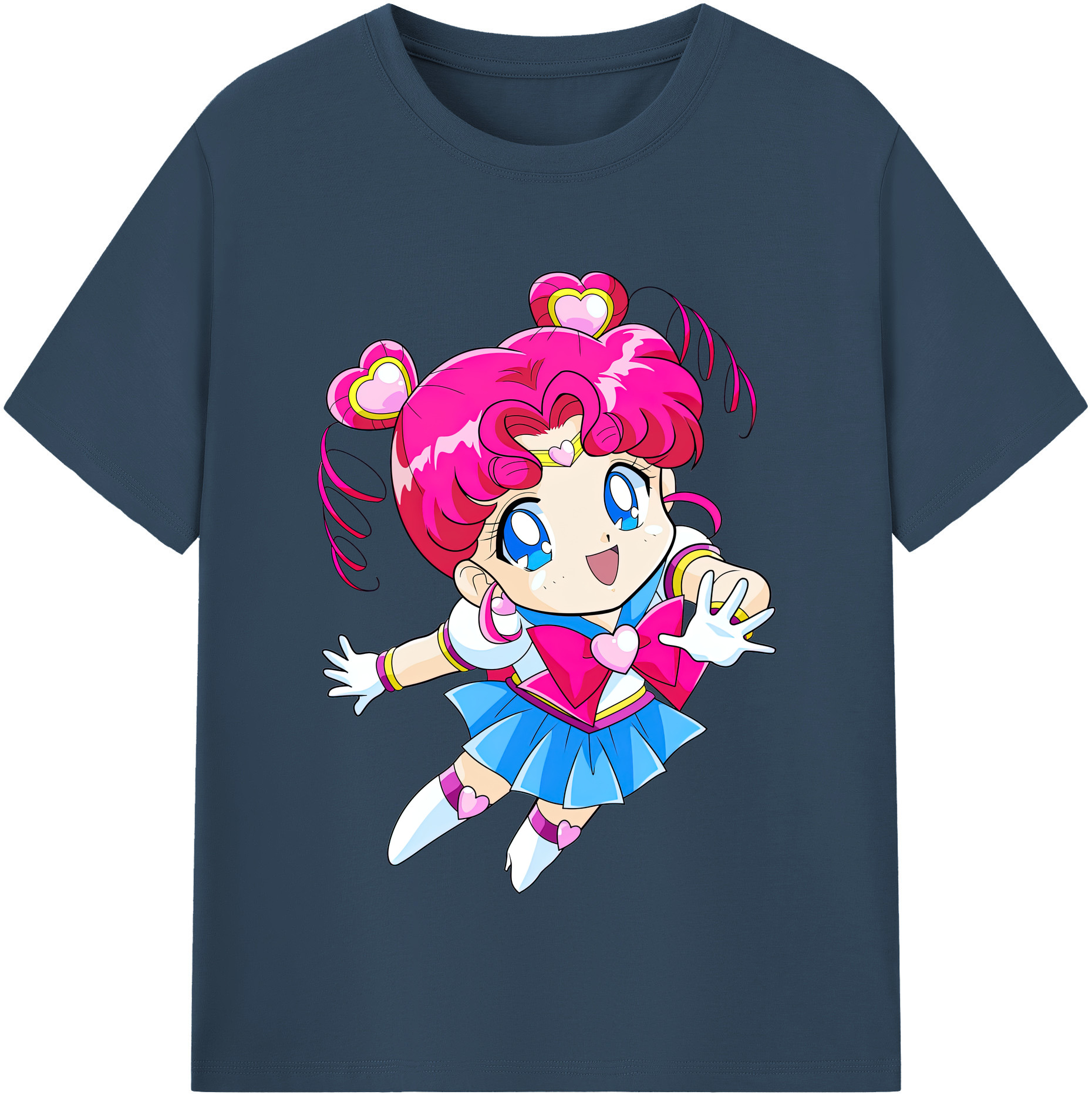 （画像用） 美少女戦士セーラームーン ちびうさ Sailor Moon Chibiusa Tsukino Usagi Small Lady Serenity 綿100％半袖Tシャツ（フロントプリント）
