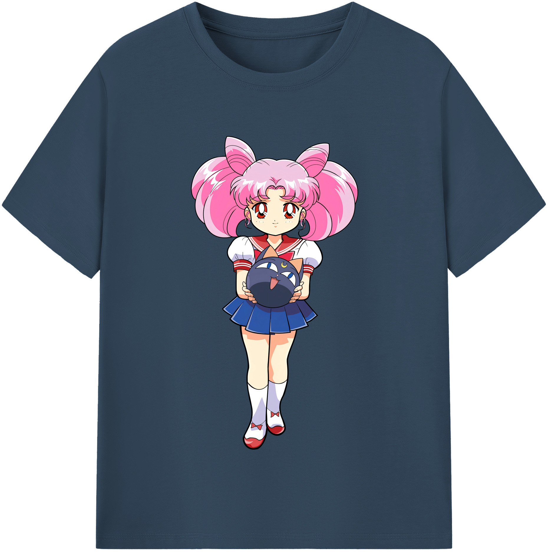 （画像用） 美少女戦士セーラームーン ちびうさ Sailor Moon Chibiusa Tsukino Usagi Small Lady Serenity 綿100％半袖Tシャツ（フロントプリント）