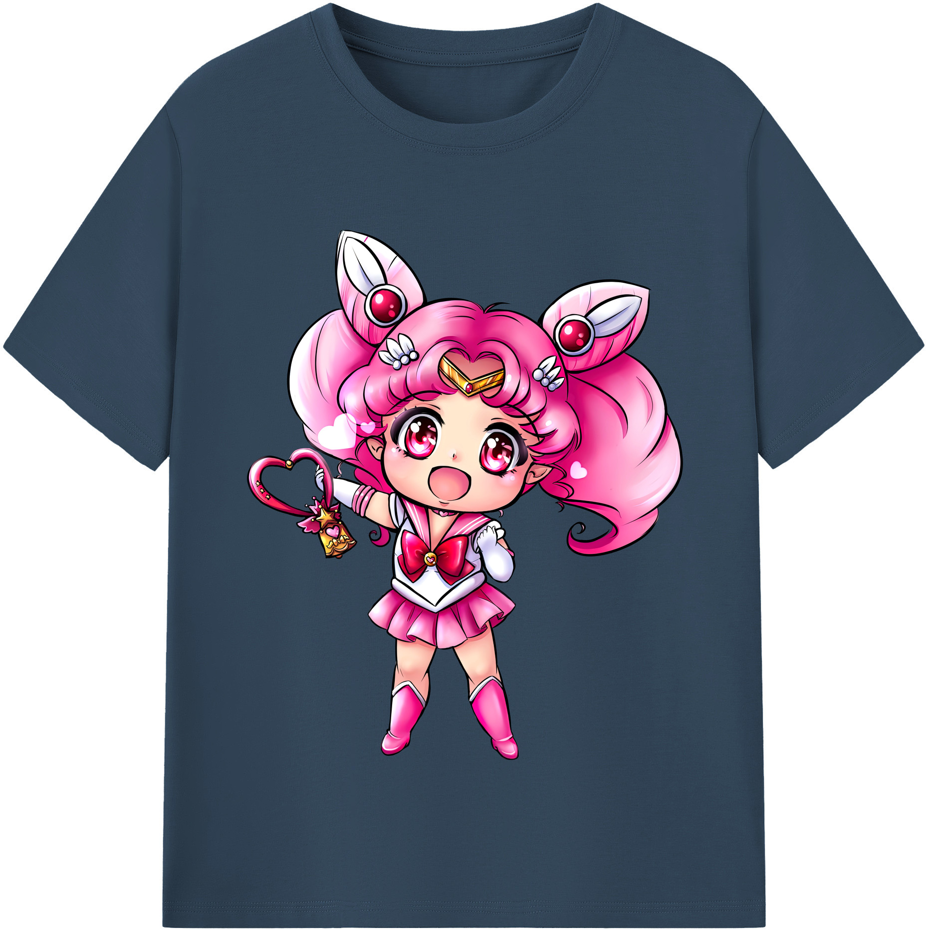 （画像用） 美少女戦士セーラームーン ちびうさ Sailor Moon Chibiusa Tsukino Usagi Small Lady Serenity 綿100％半袖Tシャツ（フロントプリント）