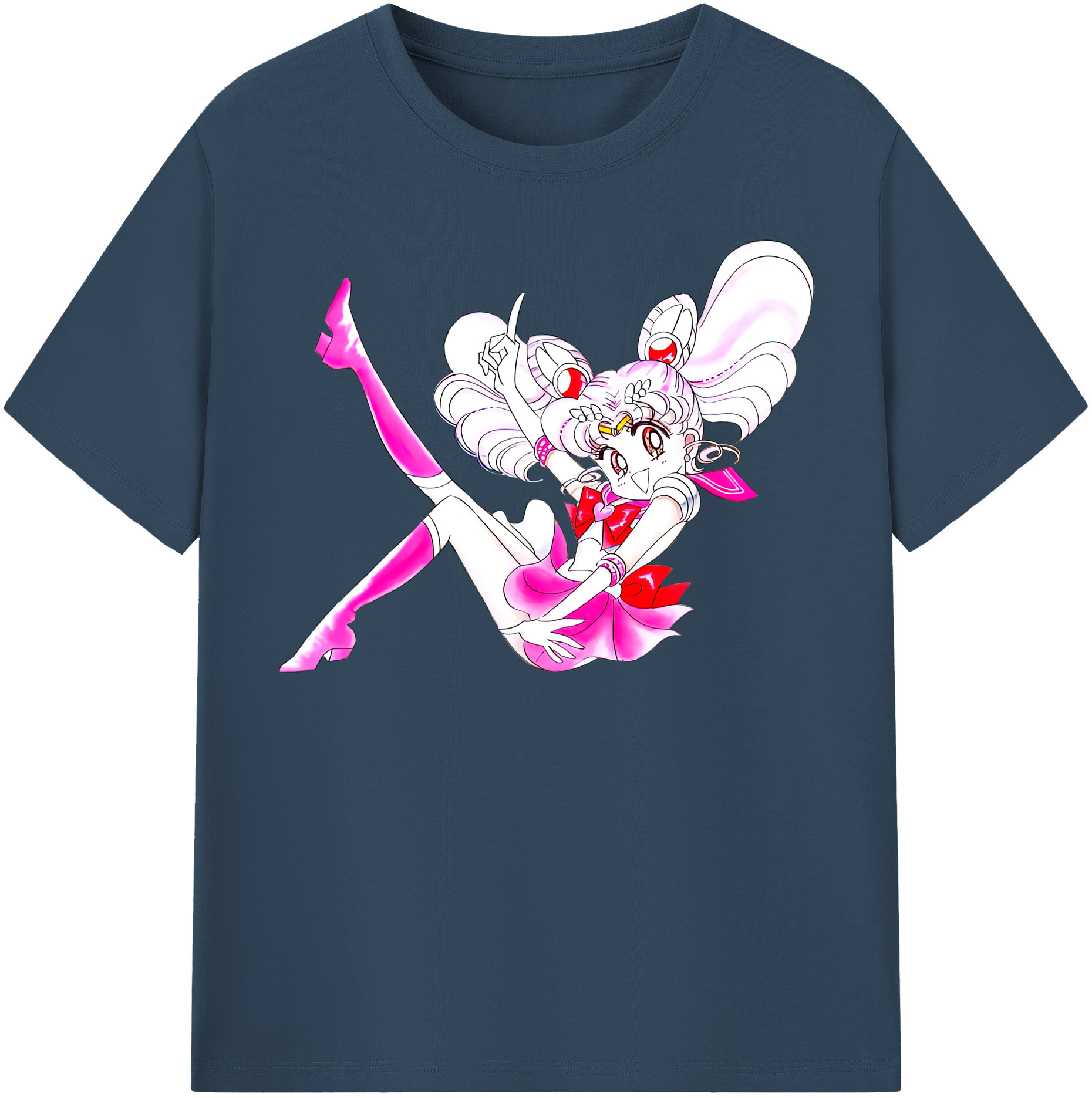 （画像用） 美少女戦士セーラームーン ちびうさ Sailor Moon Chibiusa Tsukino Usagi Small Lady Serenity 綿100％半袖Tシャツ（フロントプリント）