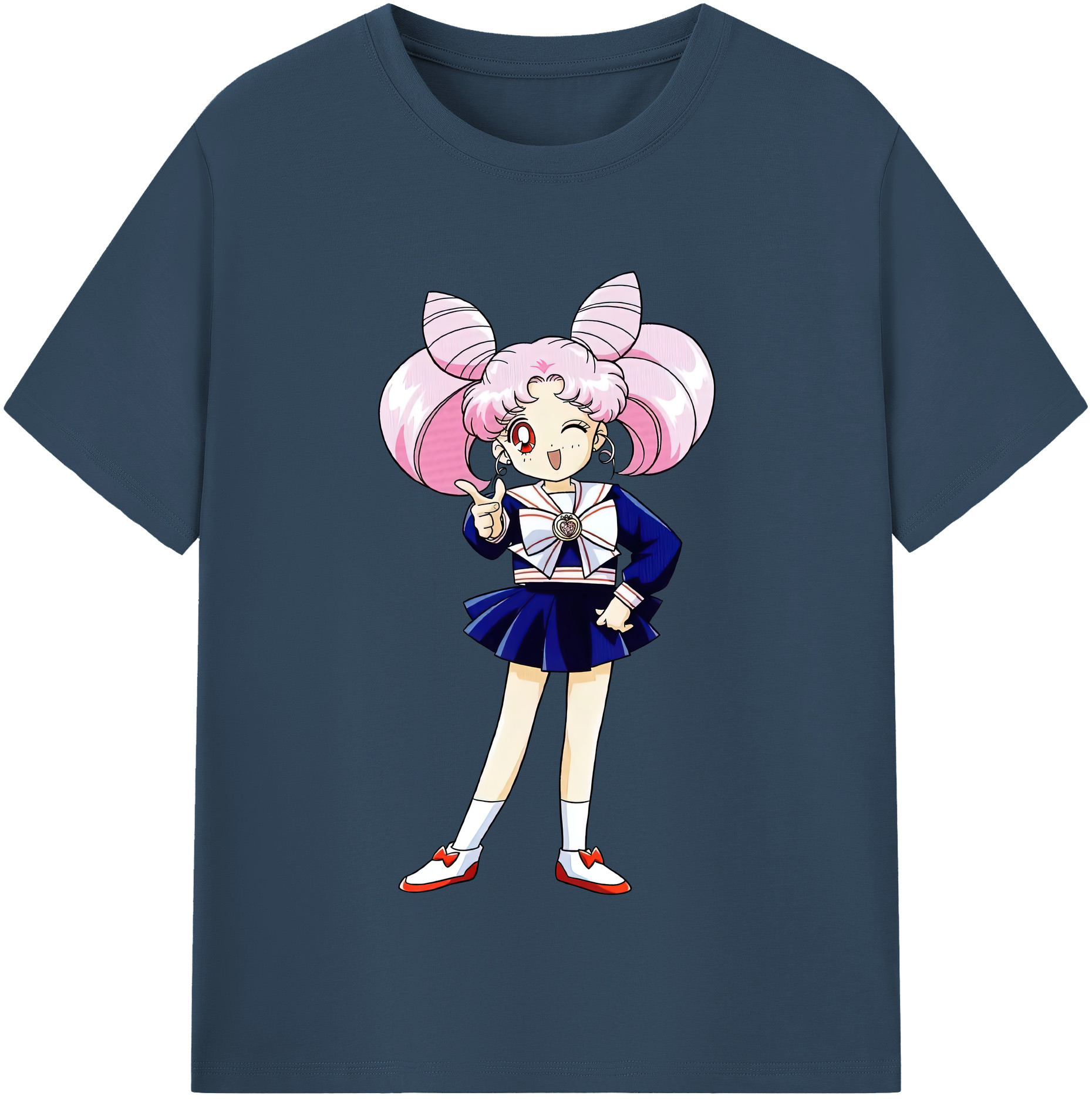 （画像用） 美少女戦士セーラームーン ちびうさ Sailor Moon Chibiusa Tsukino Usagi Small Lady Serenity 綿100％半袖Tシャツ（フロントプリント）