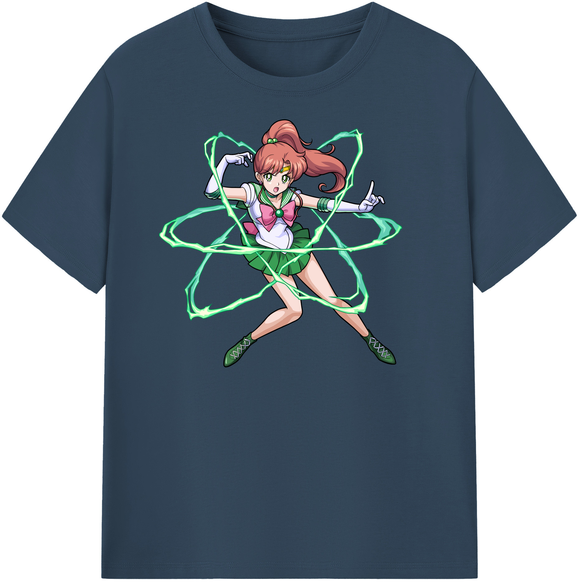 （画像用） 美少女戦士セーラームーン 木野 まこと きの まこと Sailor Moon Kino Makoto （セーラージュピター；Sailor Jupiter） 綿100％半袖Tシャツ（フロントプリント）