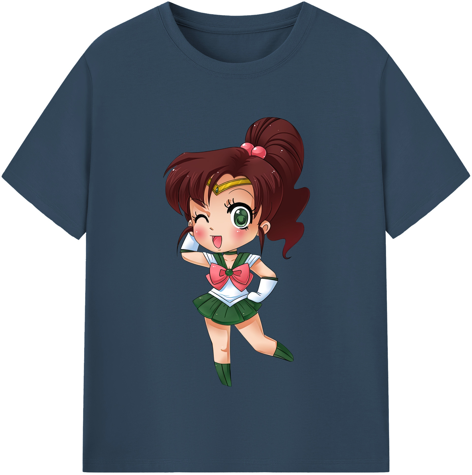 （画像用） 美少女戦士セーラームーン 木野 まこと きの まこと Sailor Moon Kino Makoto （セーラージュピター；Sailor Jupiter） 綿100％半袖Tシャツ（フロントプリント）