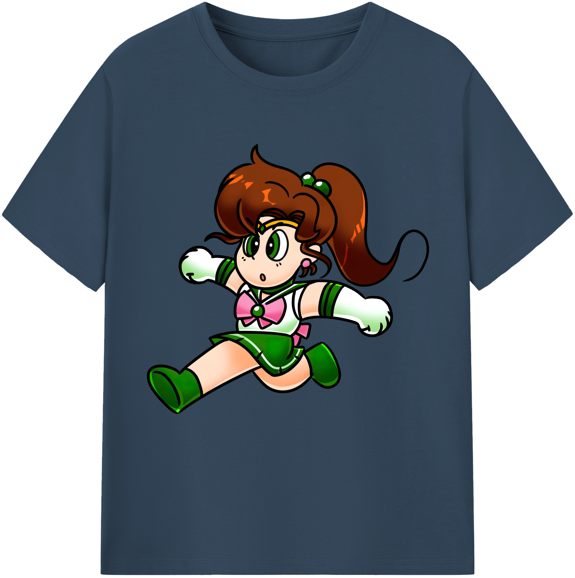 （画像用） 美少女戦士セーラームーン 木野 まこと きの まこと Sailor Moon Kino Makoto （セーラージュピター；Sailor Jupiter） 綿100％半袖Tシャツ（フロントプリント）