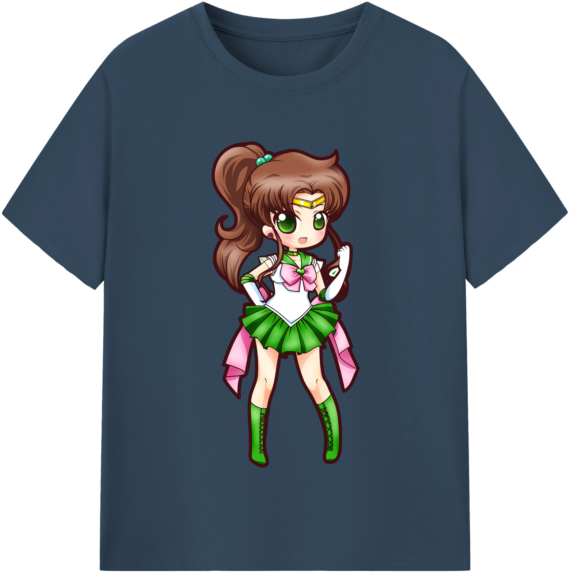 （画像用） 美少女戦士セーラームーン 木野 まこと きの まこと Sailor Moon Kino Makoto （セーラージュピター；Sailor Jupiter） 綿100％半袖Tシャツ（フロントプリント）
