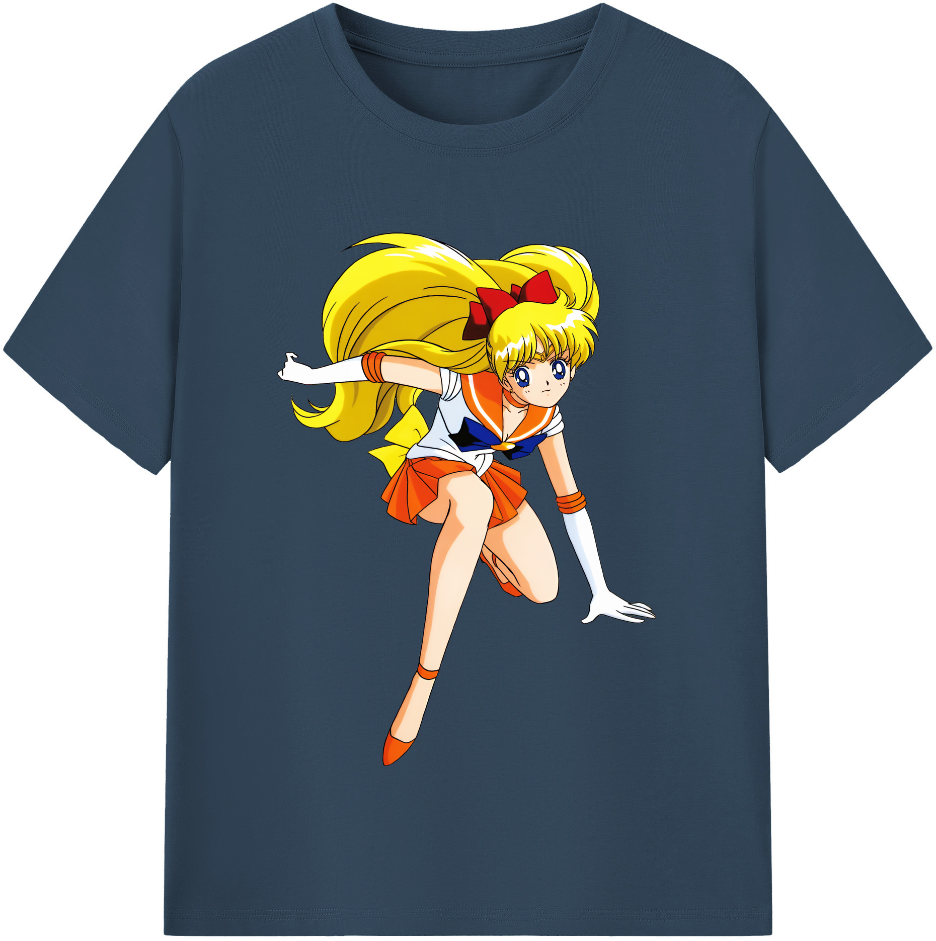 （画像用） 美少女戦士セーラームーン 愛野 美奈子 あいの みなこ Sailor Moon Aino Minako 綿100％半袖Tシャツ（フロントプリント）