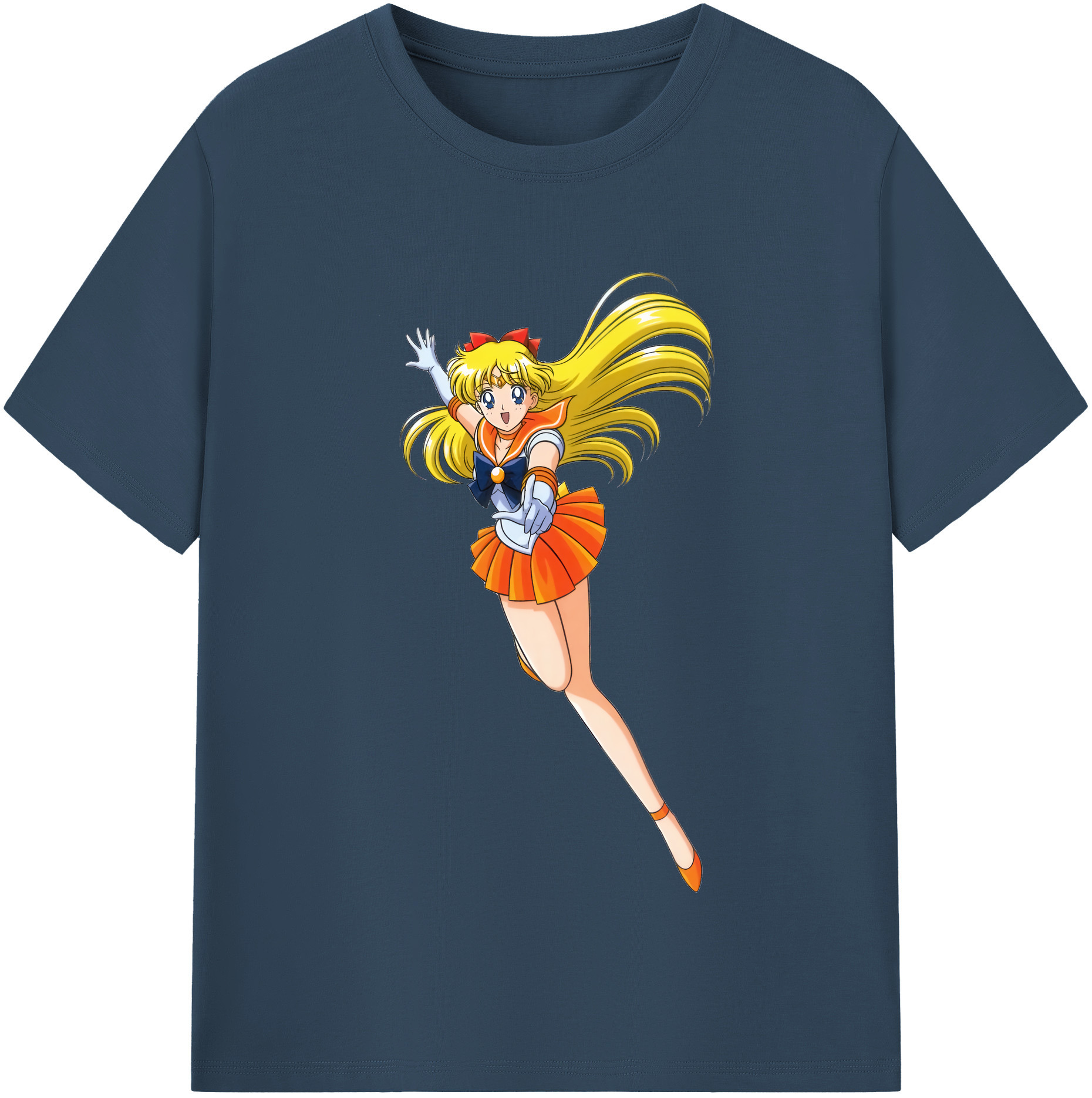 （画像用） 美少女戦士セーラームーン 愛野 美奈子 あいの みなこ Sailor Moon Aino Minako 綿100％半袖Tシャツ（フロントプリント）