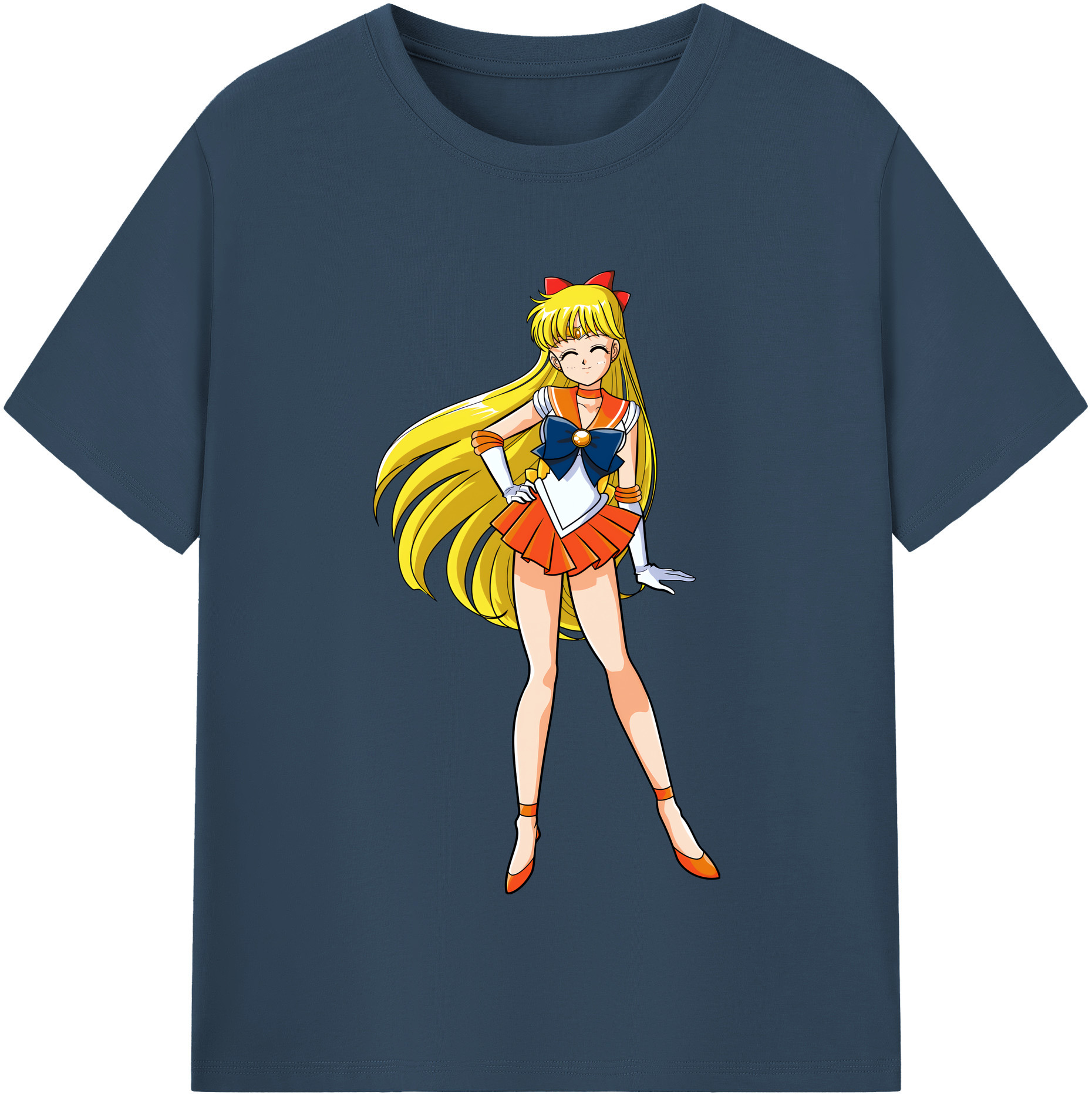 （画像用） 美少女戦士セーラームーン 愛野 美奈子 あいの みなこ Sailor Moon Aino Minako 綿100％半袖Tシャツ（フロントプリント）