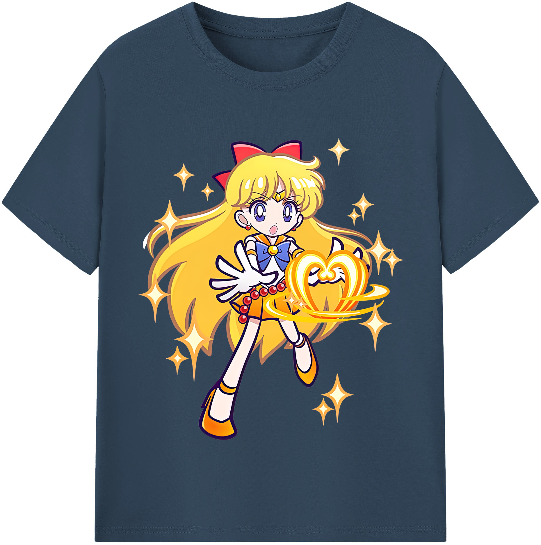 （画像用） 美少女戦士セーラームーン 愛野 美奈子 あいの みなこ Sailor Moon Aino Minako 綿100％半袖Tシャツ（フロントプリント）