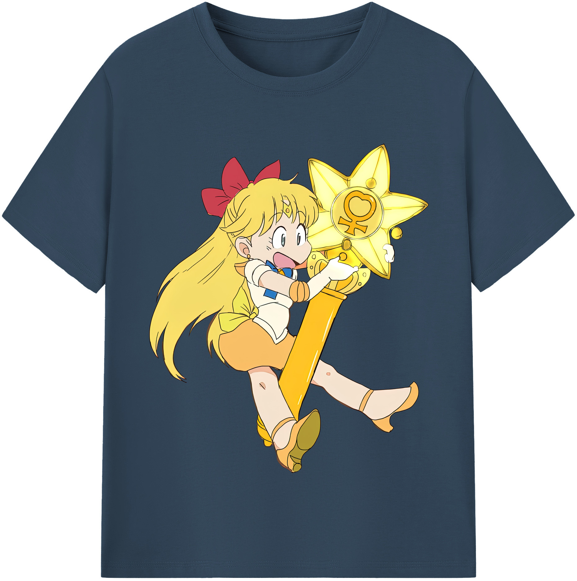 （画像用） 美少女戦士セーラームーン 愛野 美奈子 あいの みなこ Sailor Moon Aino Minako 綿100％半袖Tシャツ（フロントプリント）