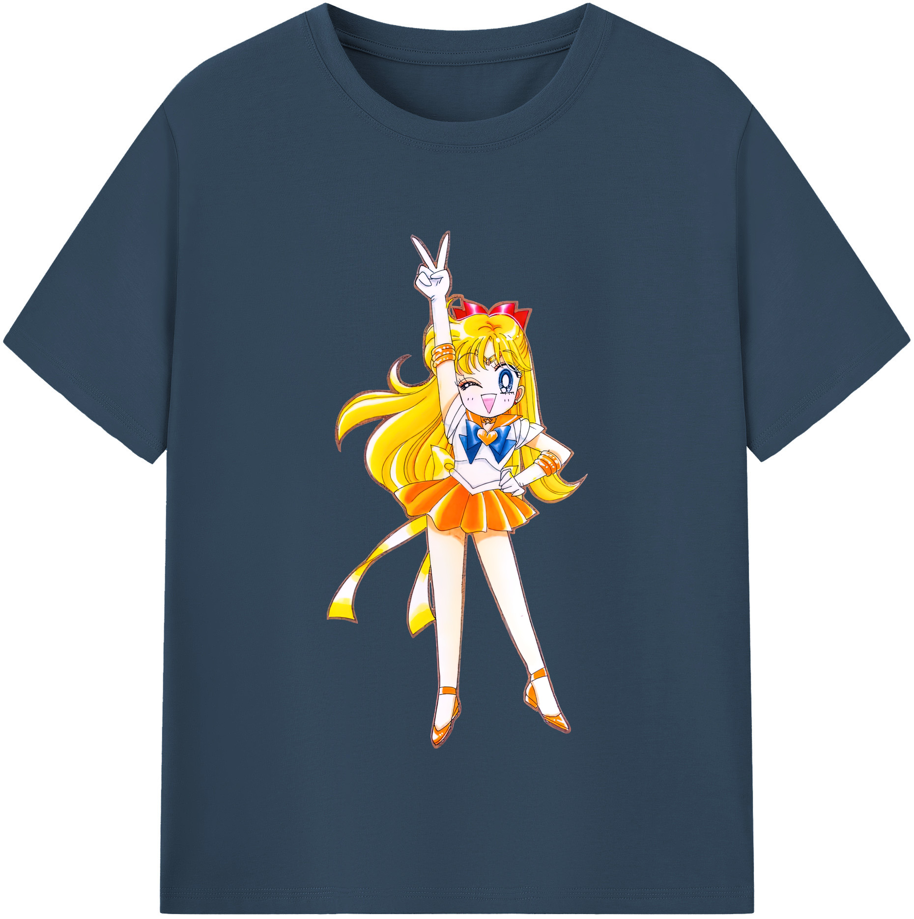 （画像用） 美少女戦士セーラームーン 愛野 美奈子 あいの みなこ Sailor Moon Aino Minako 綿100％半袖Tシャツ（フロントプリント）