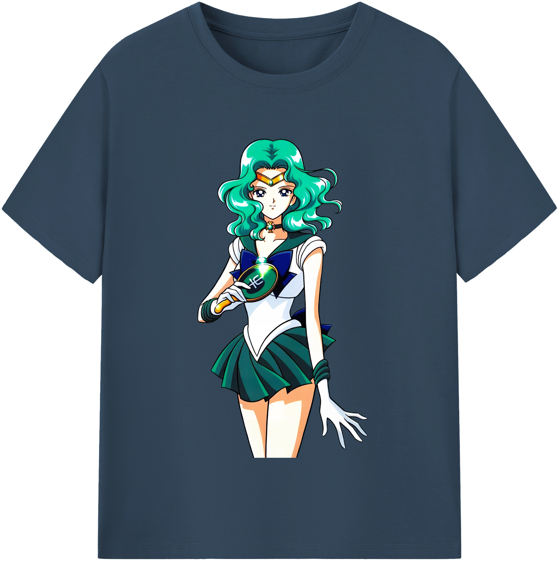 （画像用） 美少女戦士セーラームーン 海王 みちる（かいおう みちる） Sailor Moon Kaiou Michiru 綿100％半袖Tシャツ（フロントプリント）