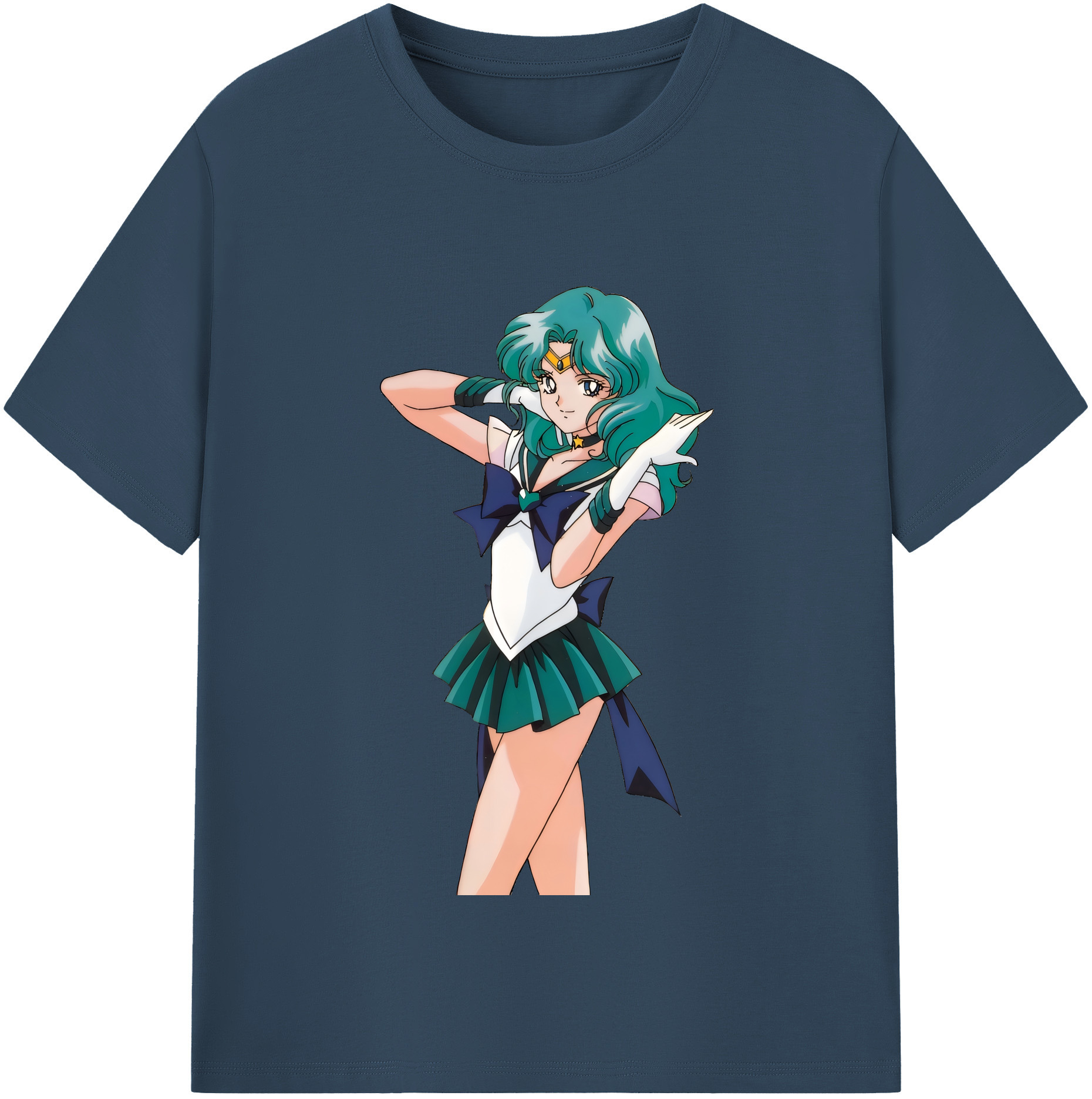 （画像用） 美少女戦士セーラームーン 海王 みちる（かいおう みちる） Sailor Moon Kaiou Michiru 綿100％半袖Tシャツ（フロントプリント）