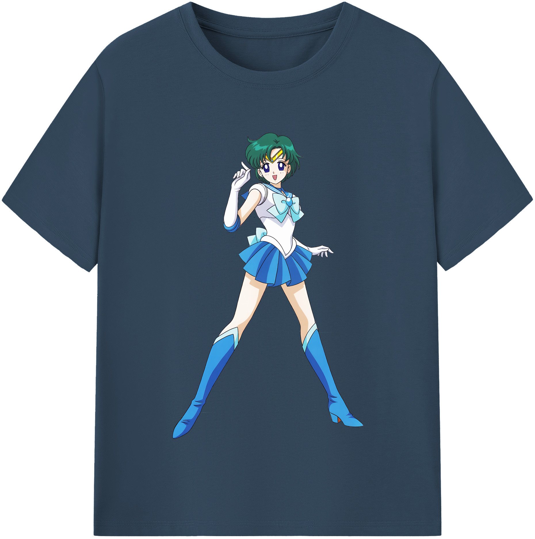 （画像用） 美少女戦士セーラームーン 海王 みちる（かいおう みちる） Sailor Moon Kaiou Michiru 綿100％半袖Tシャツ（フロントプリント）