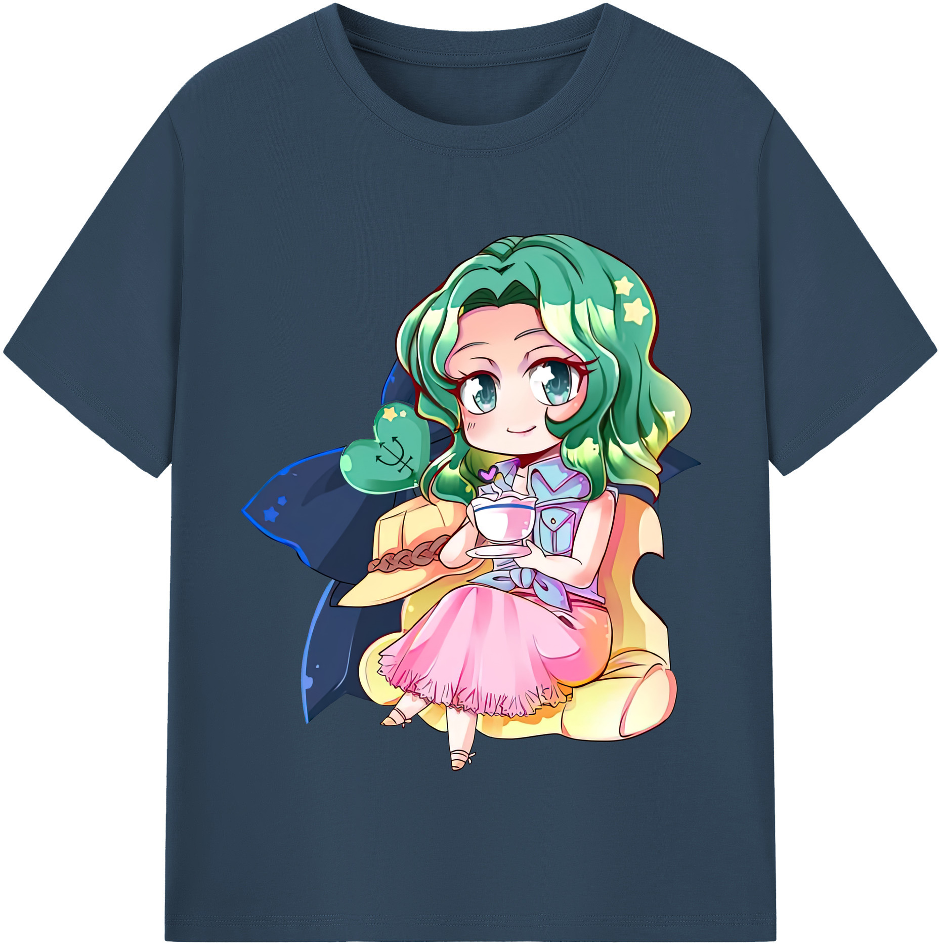 （画像用） 美少女戦士セーラームーン 海王 みちる（かいおう みちる） Sailor Moon Kaiou Michiru 綿100％半袖Tシャツ（フロントプリント）