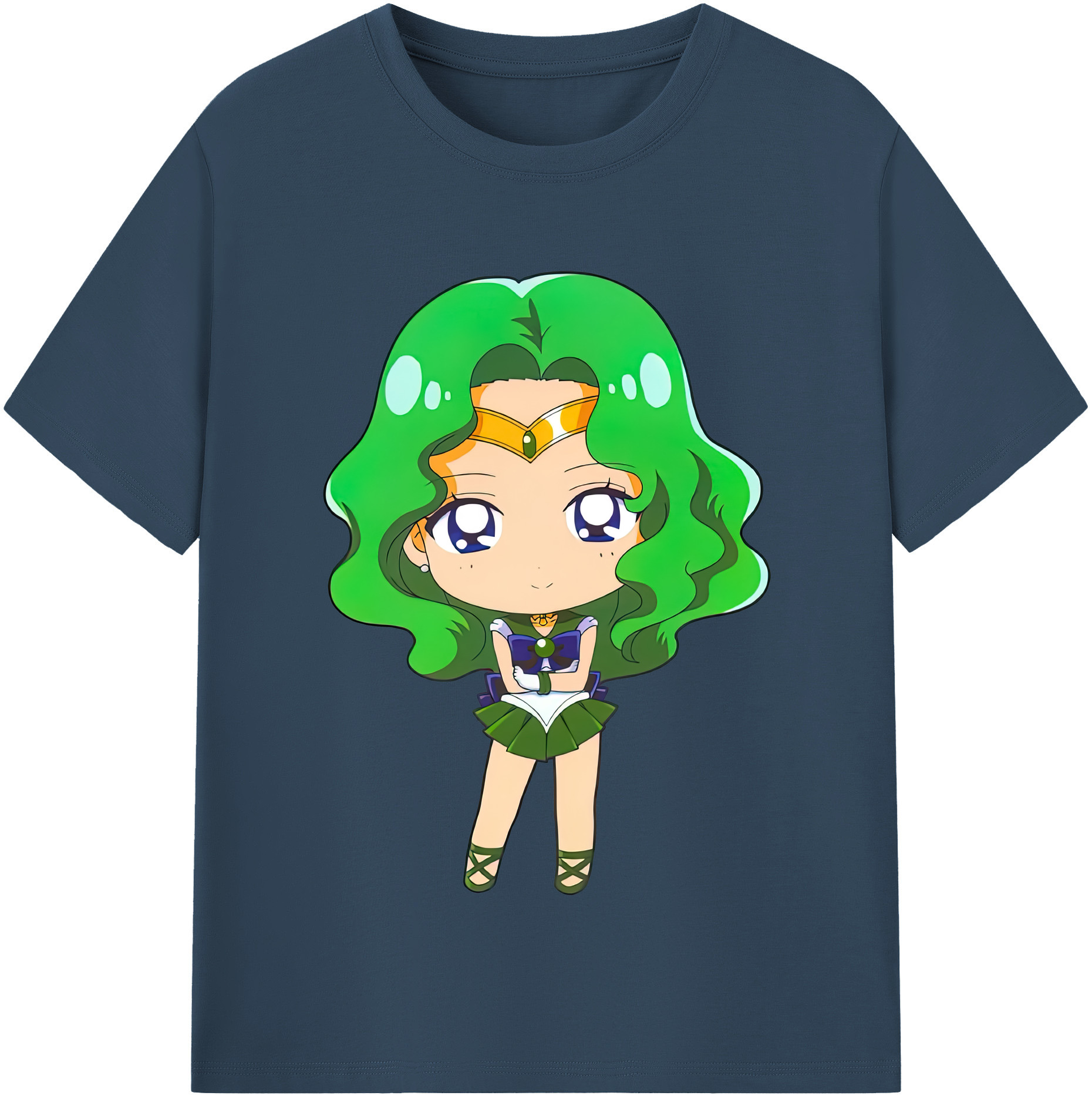 （画像用） 美少女戦士セーラームーン 海王 みちる（かいおう みちる） Sailor Moon Kaiou Michiru 綿100％半袖Tシャツ（フロントプリント）