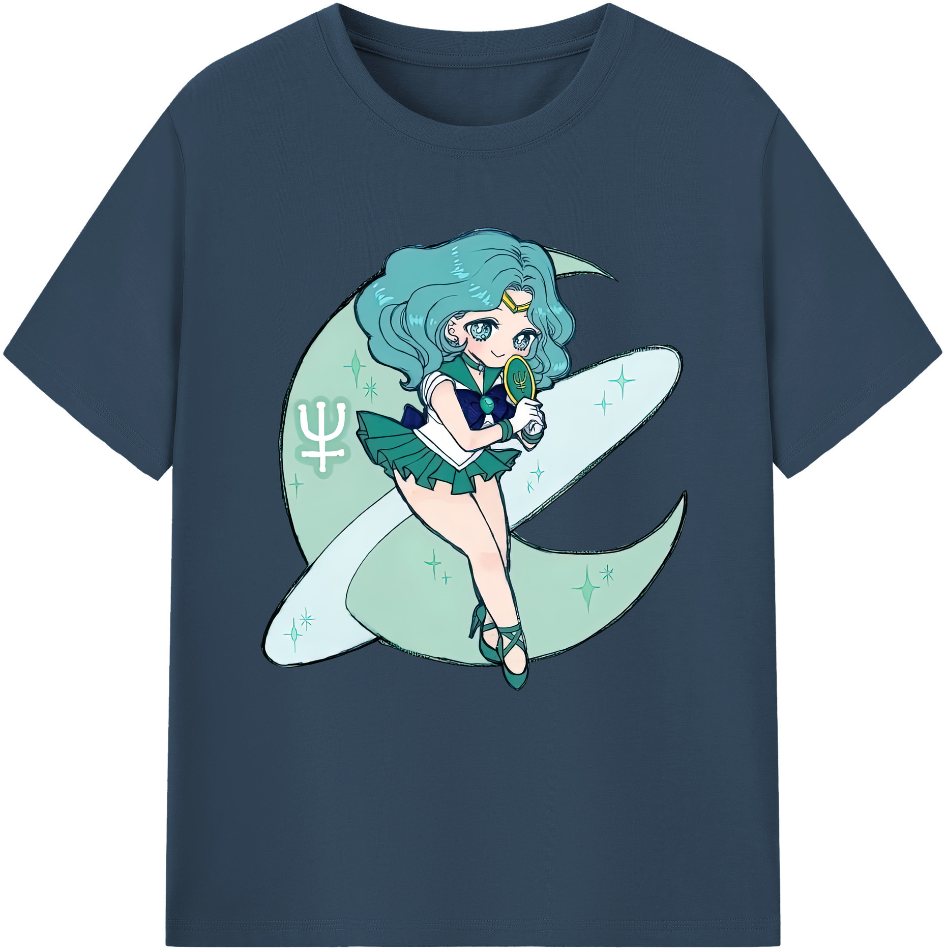 （画像用） 美少女戦士セーラームーン 海王 みちる（かいおう みちる） Sailor Moon Kaiou Michiru 綿100％半袖Tシャツ（フロントプリント）