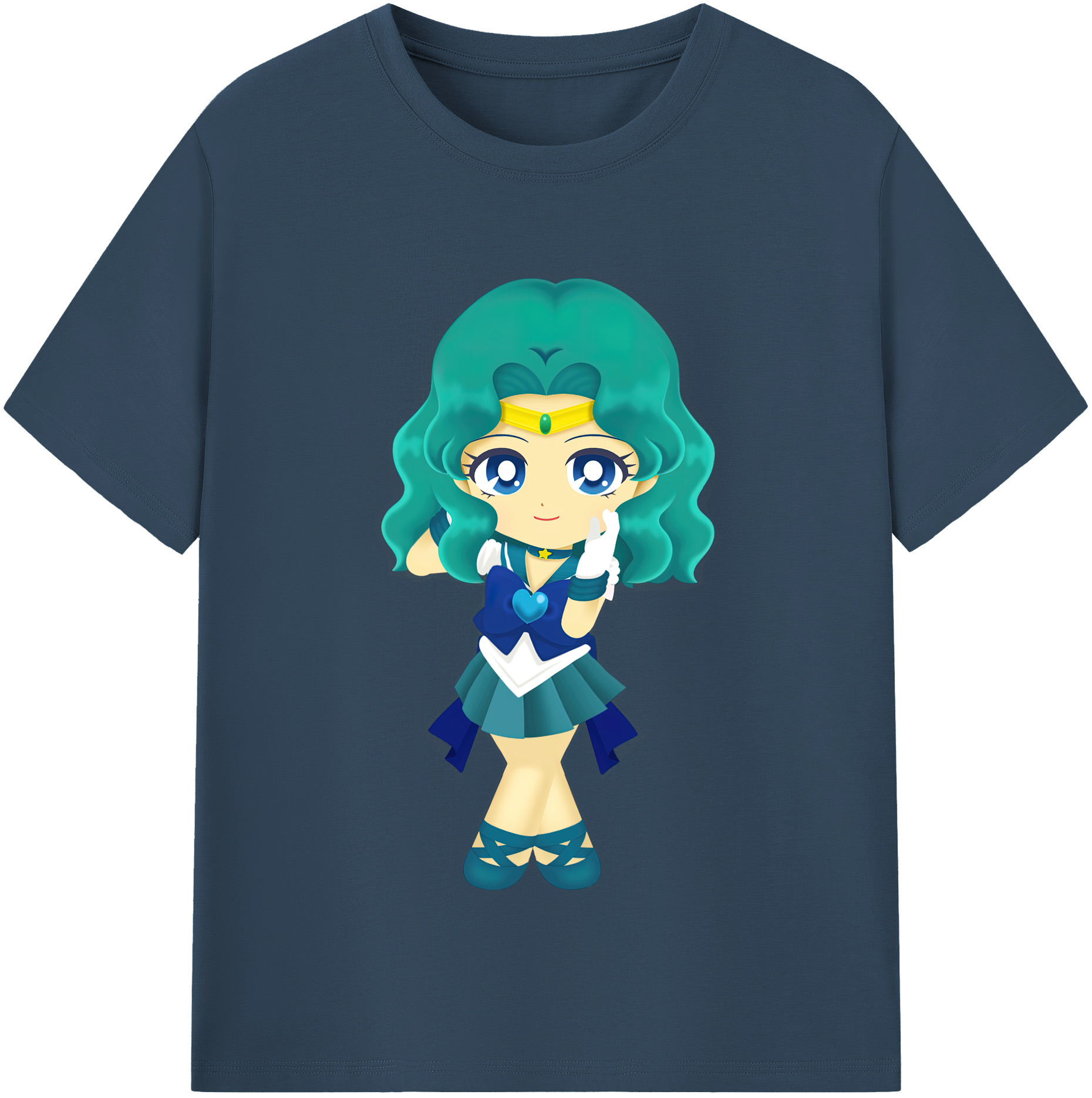 （画像用） 美少女戦士セーラームーン 海王 みちる（かいおう みちる） Sailor Moon Kaiou Michiru 綿100％半袖Tシャツ（フロントプリント）