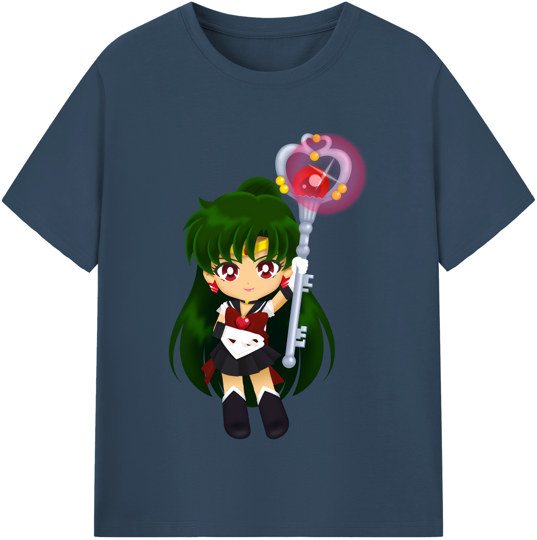 （画像用） 美少女戦士セーラームーン 冥王せつな Sailor Moon Meiou Setsuna 綿100％半袖Tシャツ（フロントプリント）
