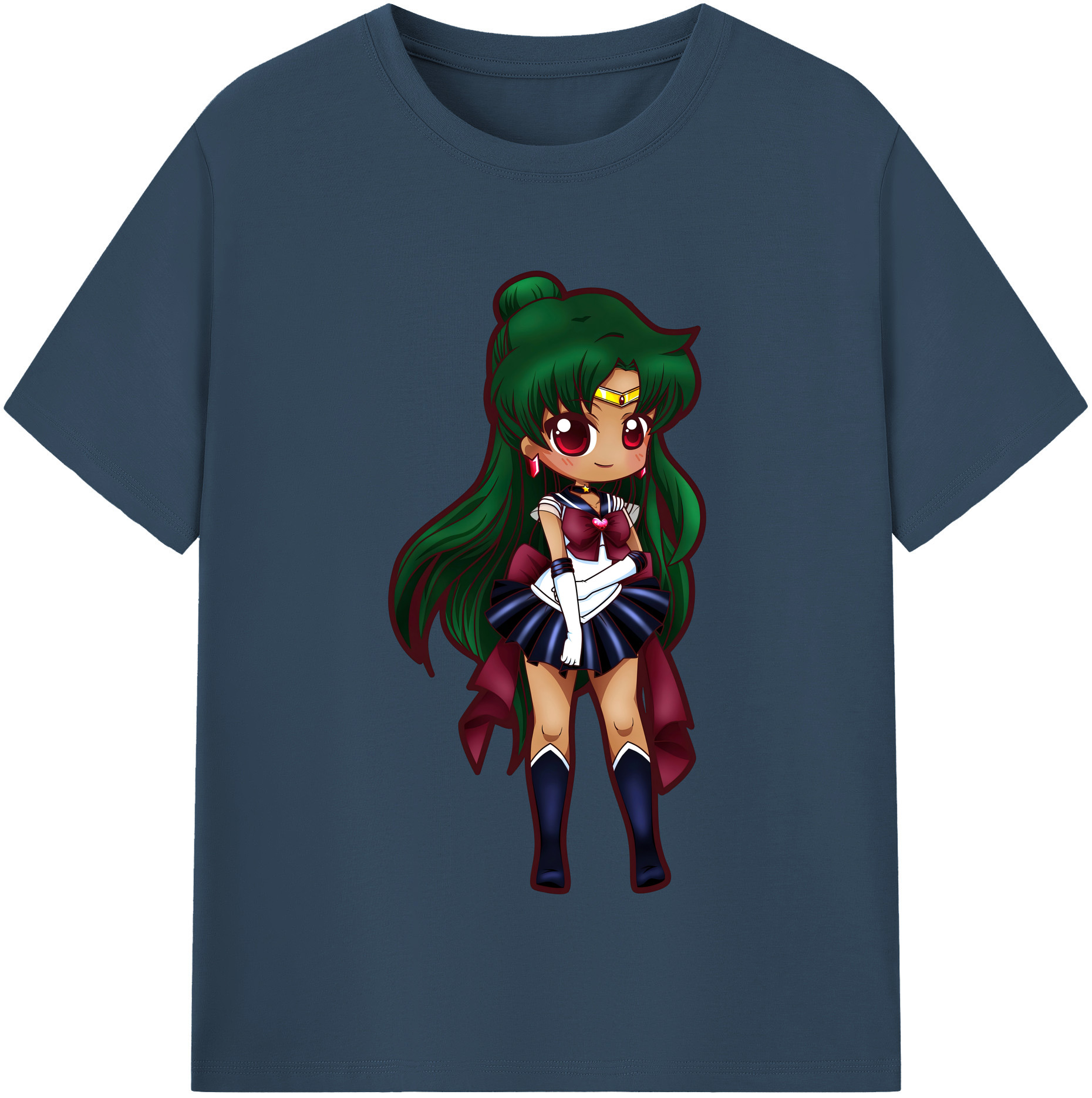 （画像用） 美少女戦士セーラームーン 冥王せつな Sailor Moon Meiou Setsuna 綿100％半袖Tシャツ（フロントプリント）
