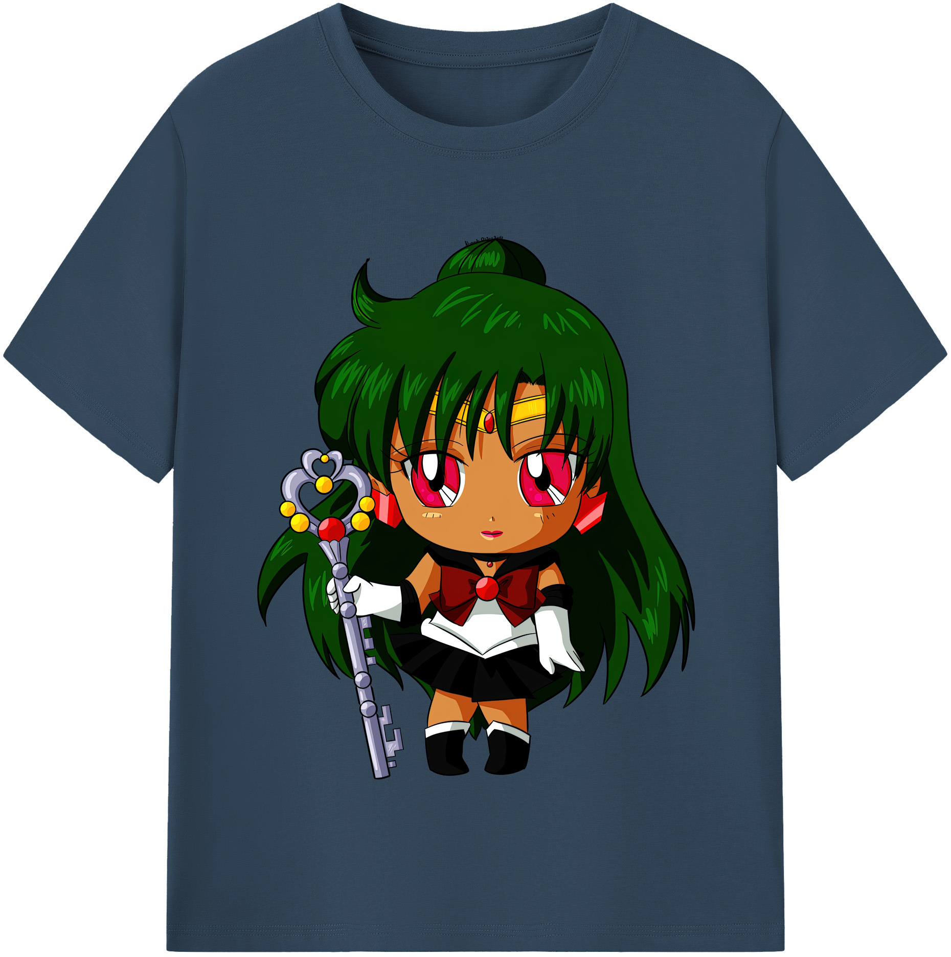 （画像用） 美少女戦士セーラームーン 冥王せつな Sailor Moon Meiou Setsuna 綿100％半袖Tシャツ（フロントプリント）