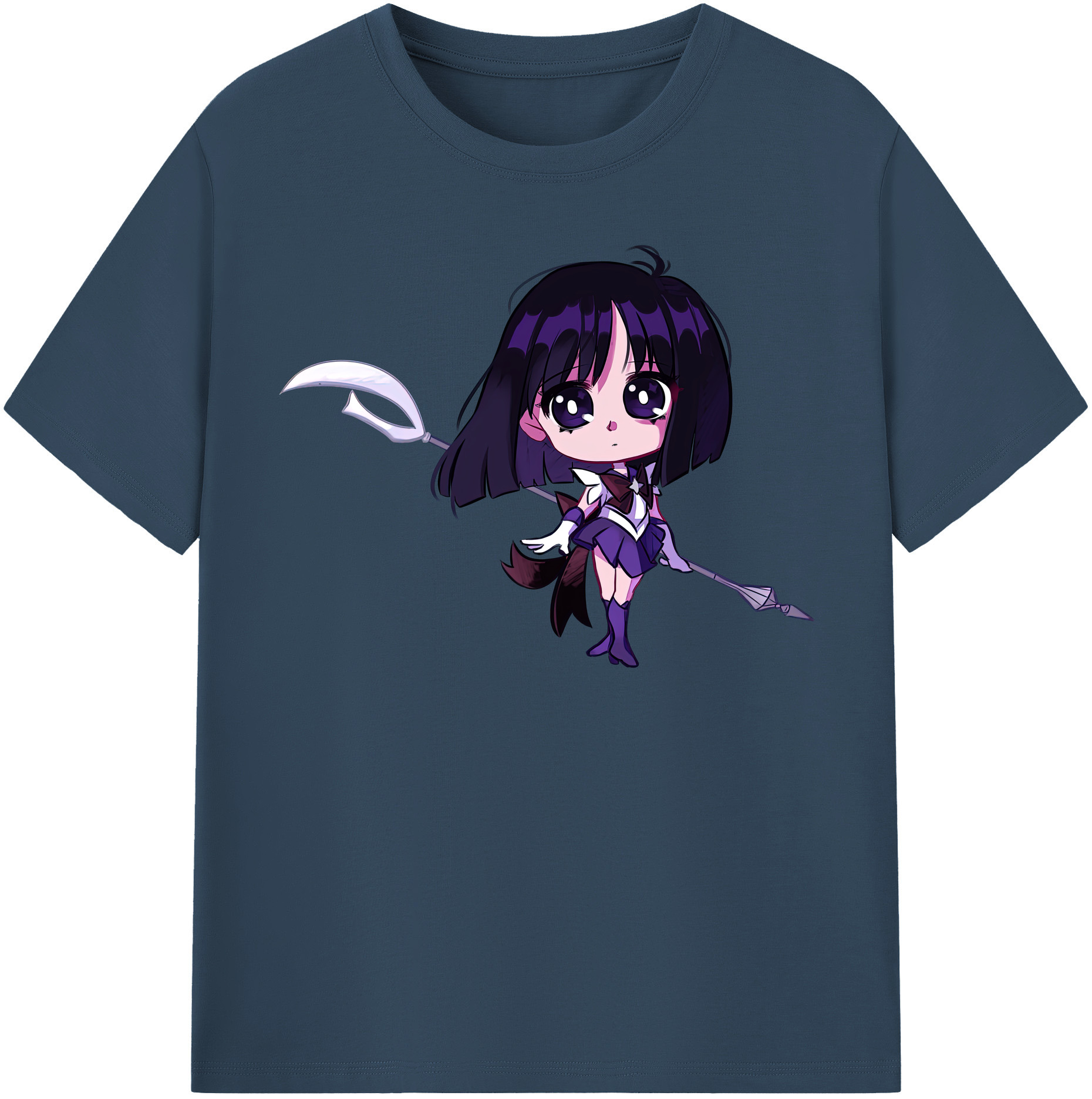 （画像用） 美少女戦士セーラームーン 土萠ほたる Sailor Moon Tomoe Hotaru （セーラーサターン；Sailor Saturn） 綿100％半袖Tシャツ（フロントプリント）
