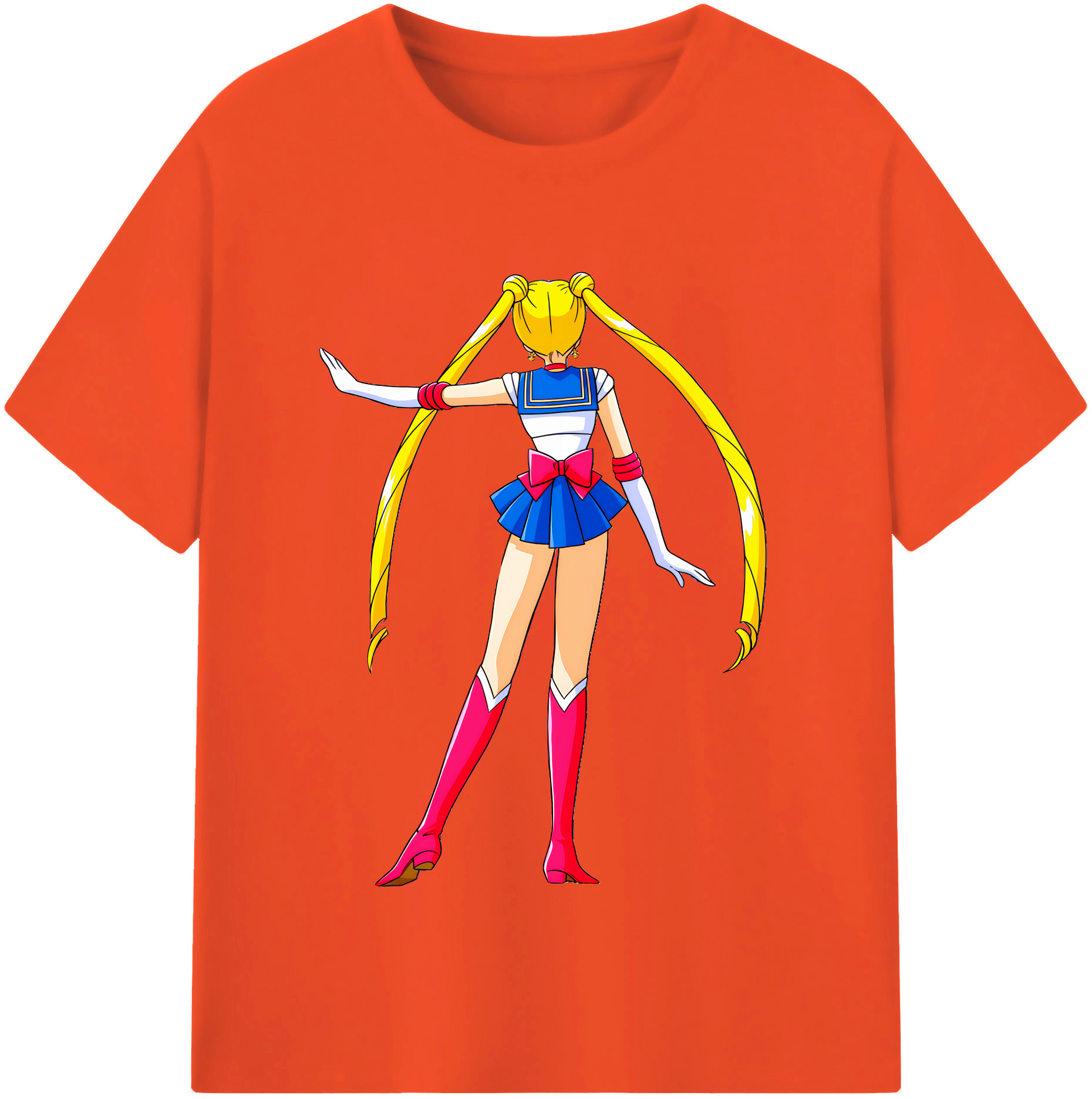 （画像用） 美少女戦士セーラームーン 月野 うさぎ つきの うさぎ Sailor Moon Tsukino Usagi 綿100％半袖Tシャツ（フロントプリント）