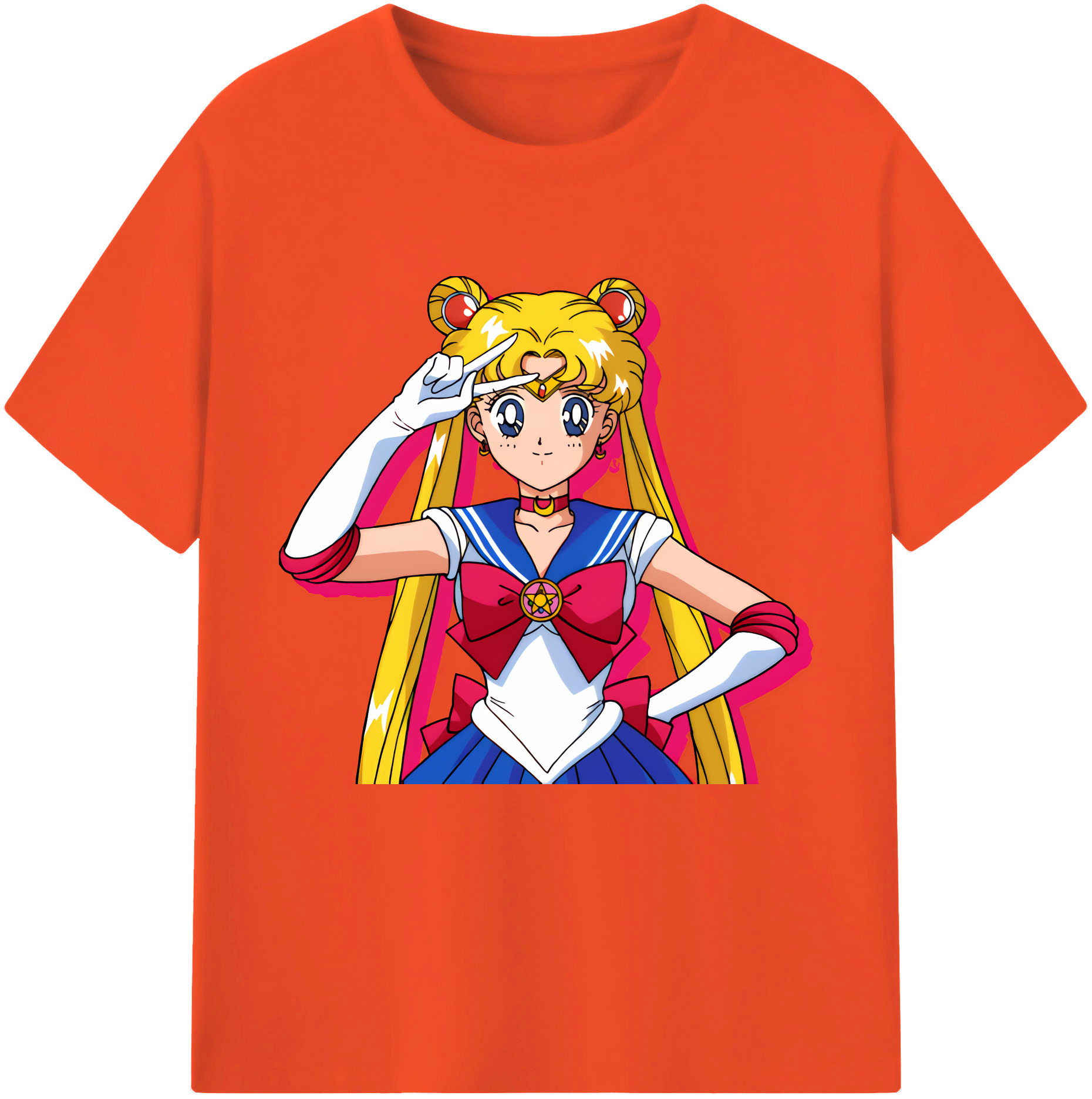 （画像用） 美少女戦士セーラームーン 月野 うさぎ つきの うさぎ Sailor Moon Tsukino Usagi 綿100％半袖Tシャツ（フロントプリント）