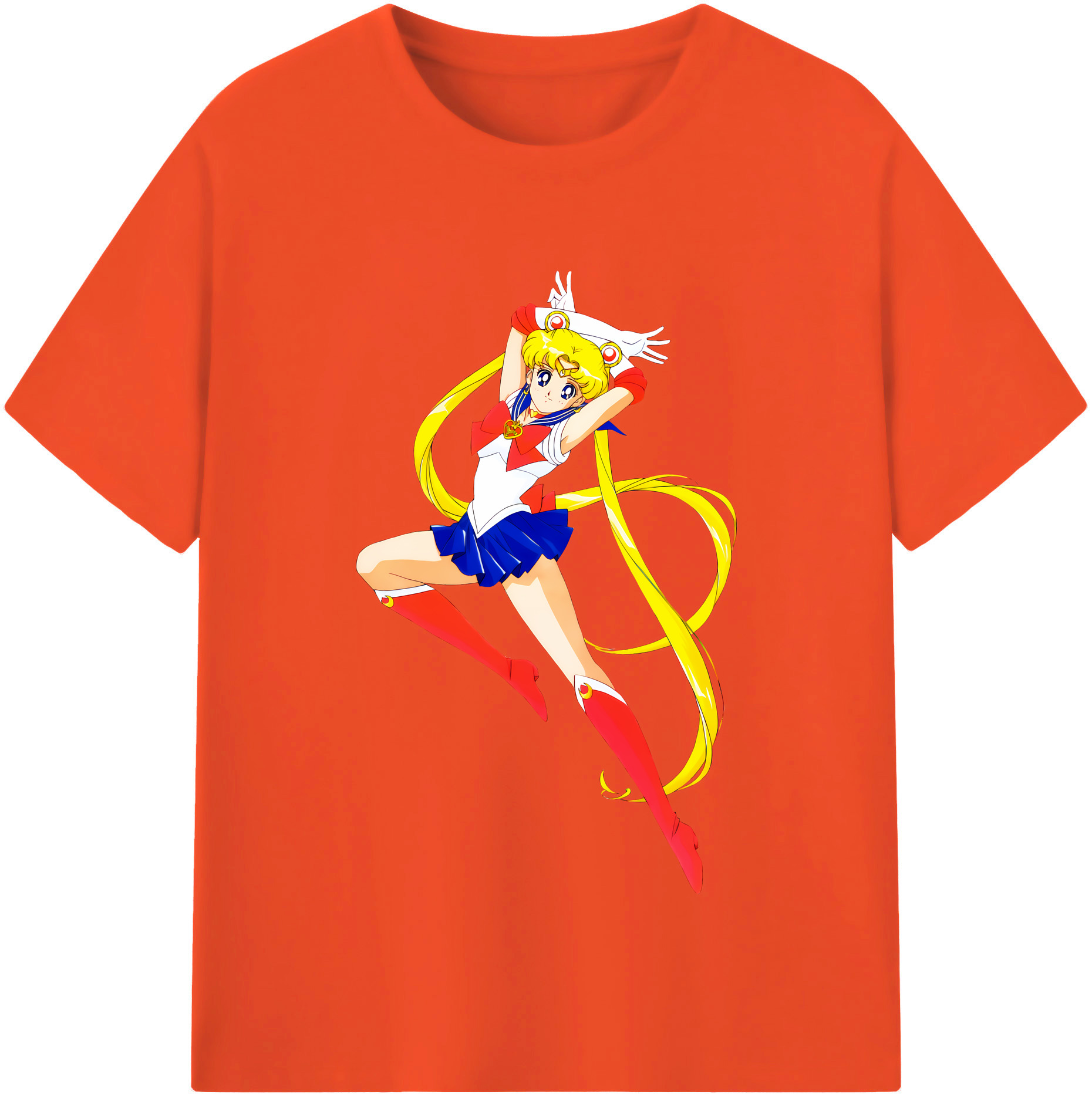 （画像用） 美少女戦士セーラームーン 月野 うさぎ つきの うさぎ Sailor Moon Tsukino Usagi 綿100％半袖Tシャツ（フロントプリント）